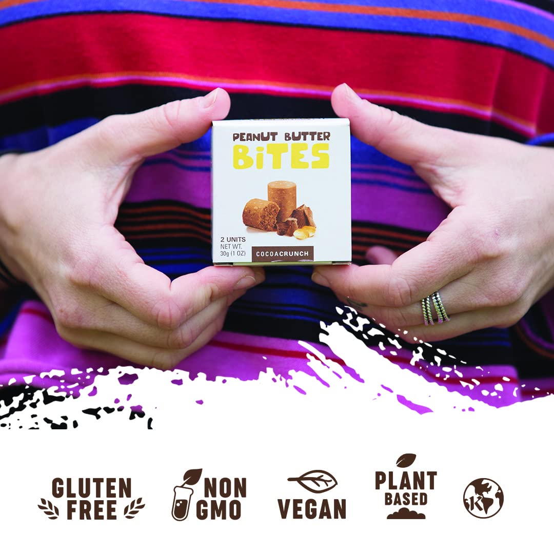 **PASOKIN Cocoa Crunch Natural Peanut Butter Bites – Kosher, Gluten-Free, Vegan, High-Protein Snack – Crunchy & Creamy Chocolate Paçoca – Made in USA, 0.5 oz (20 Count) – Perfect for On-the-Go, Healthy Office Snacks & Post-Workout Energy Boost**