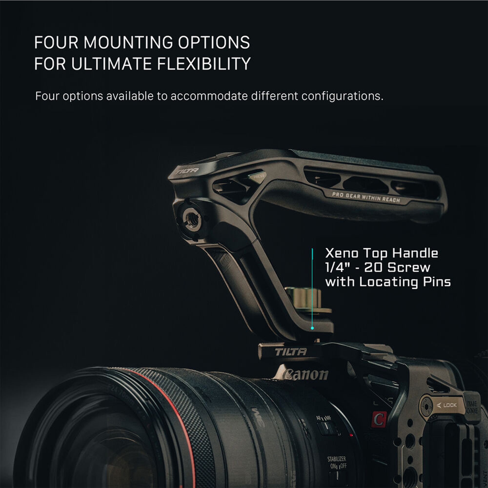 Tilta Xeno Top Handle with NATO Clamp - Black | Camera Rig Handle for DSLR & Mirrorless Cameras | Perfect for Filmmaking, Vlogging & Photography