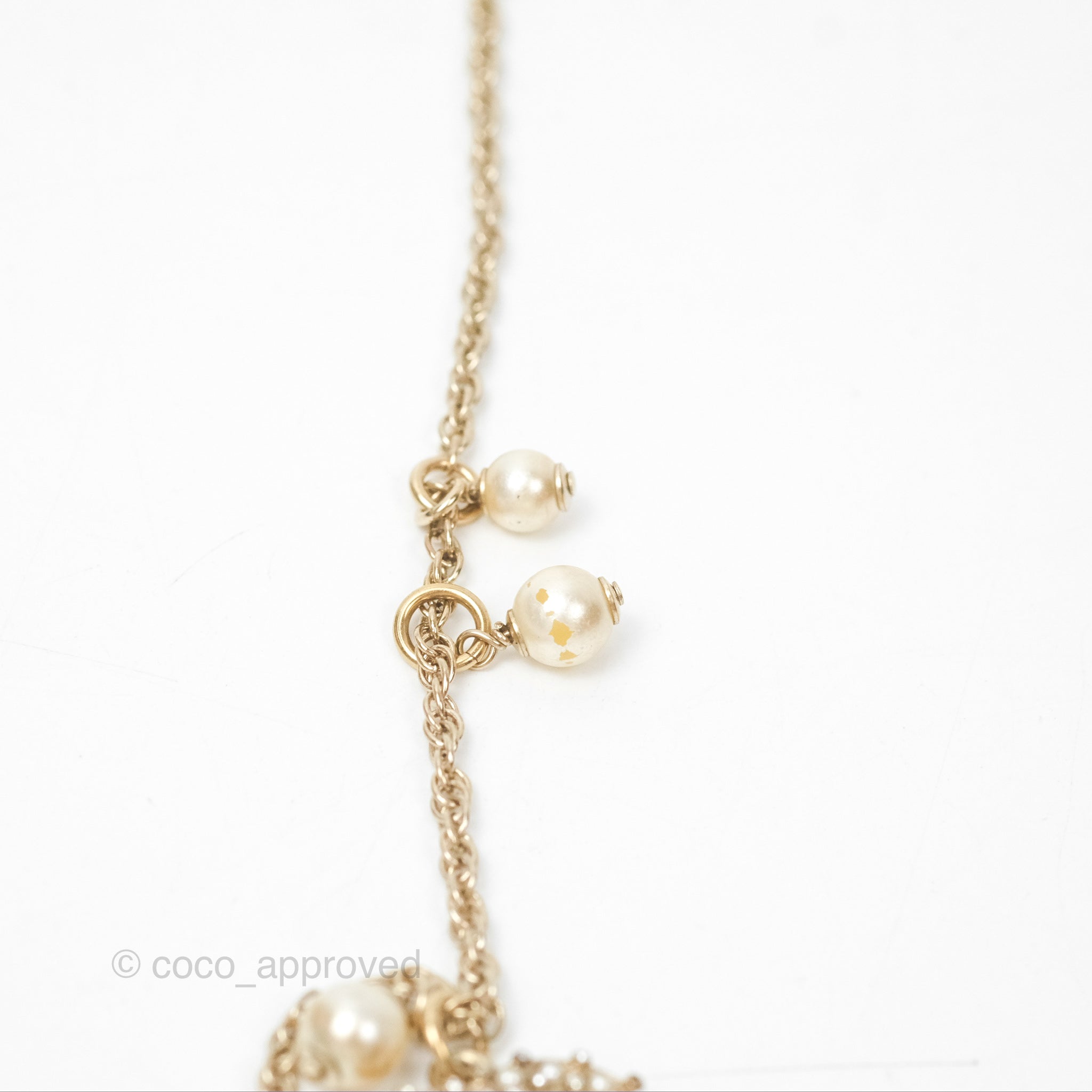 Chanel CC Crystal Pearl Chain Bracelet in Gold Tone - Elegant 19C Design for Women's Fashion & Luxury Gift Giving