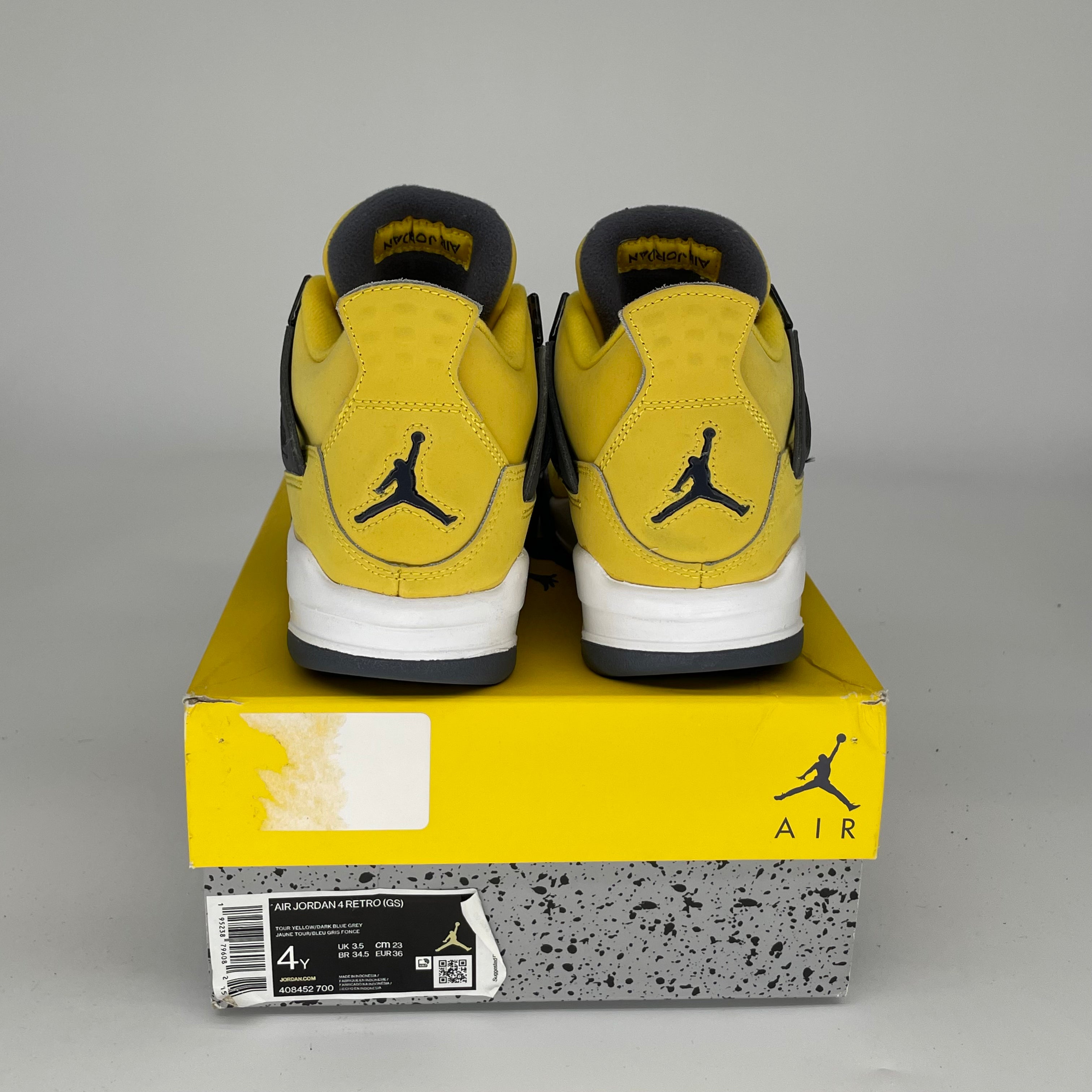 Air Jordan 4 Retro 'Lightning' Size 4Y - Men's/Youth Basketball Shoes 408452-700 - Perfect for Streetwear & Sneaker Collectors