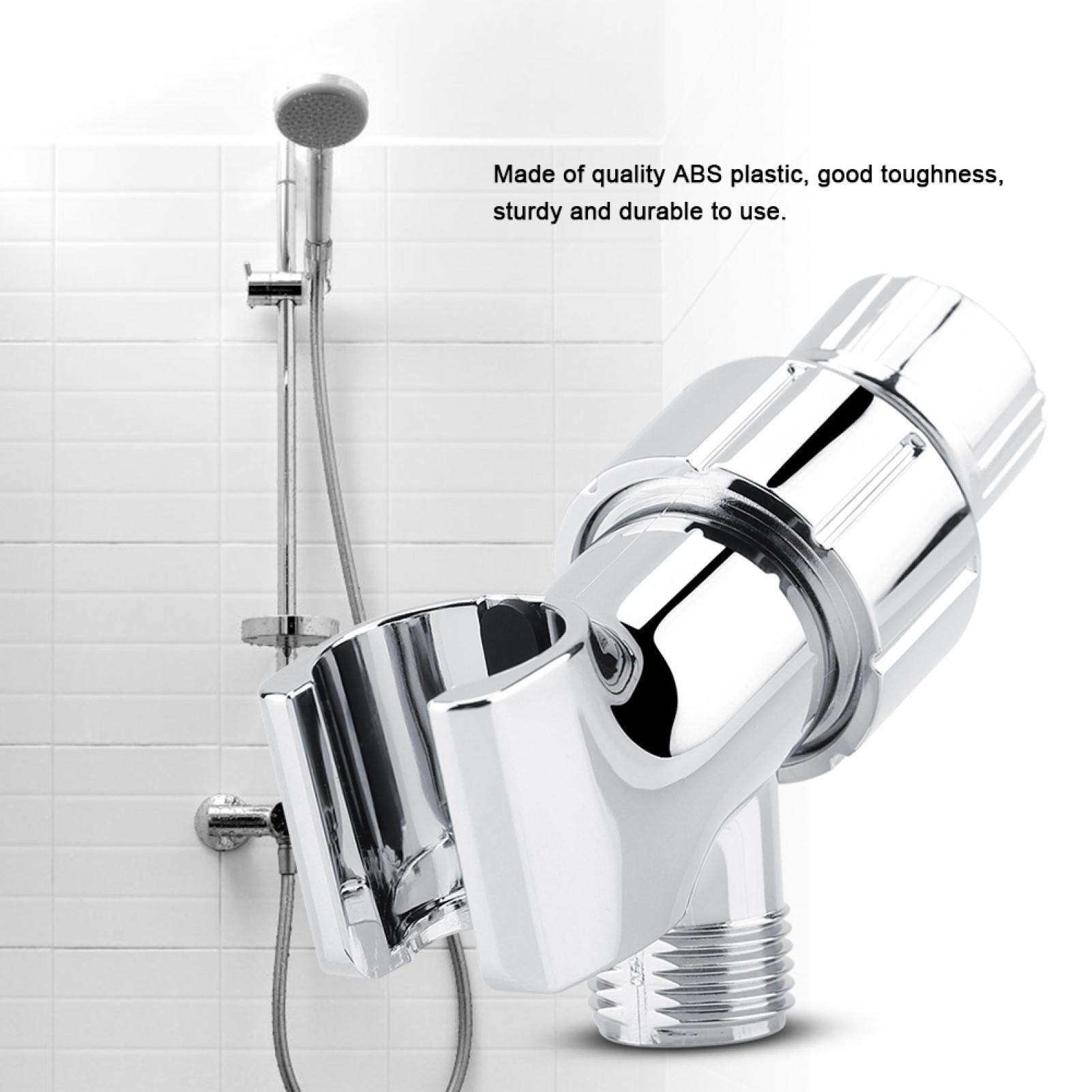 Adjustable Handheld Shower Head Holder - Universal Shower Arm Bracket with Chrome Finish for Bathroom - Perfect for Spa-Like Experience, Elderly & Pet Bathing