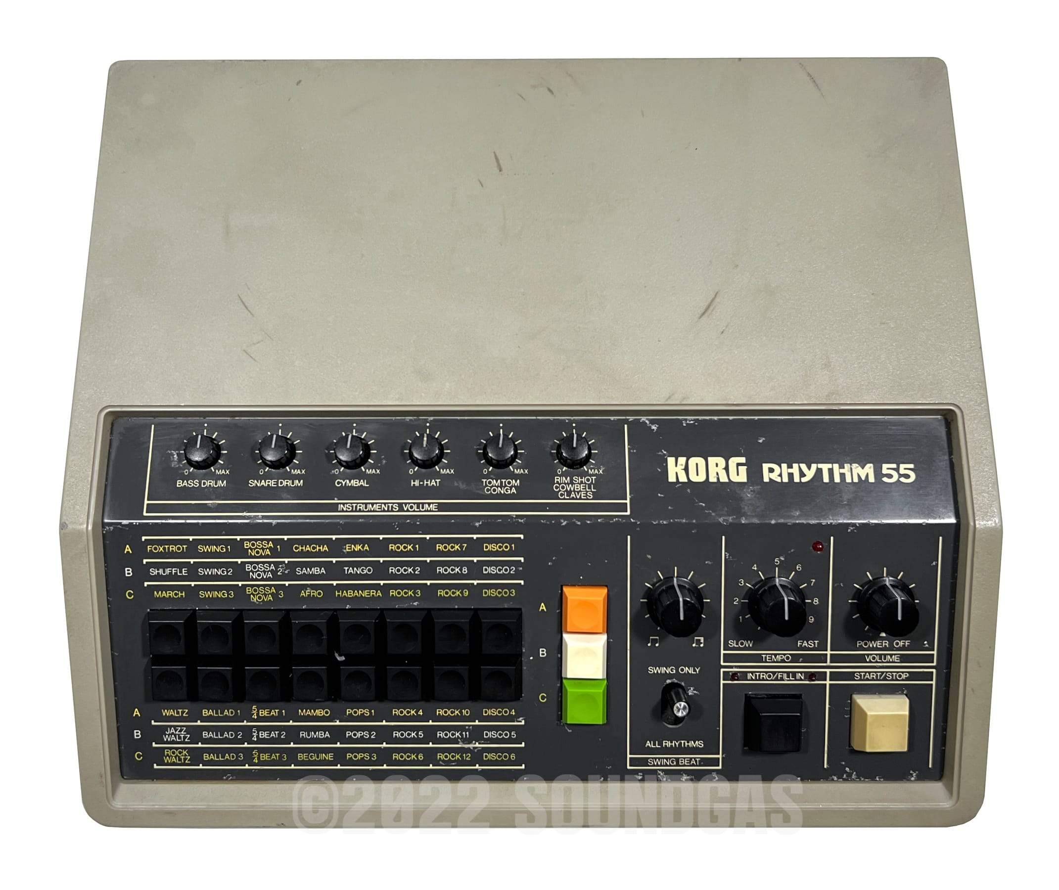 Korg KR-55 Rhythm Drum Machine with Individual Outputs - Perfect for Live Performances & Studio Recording