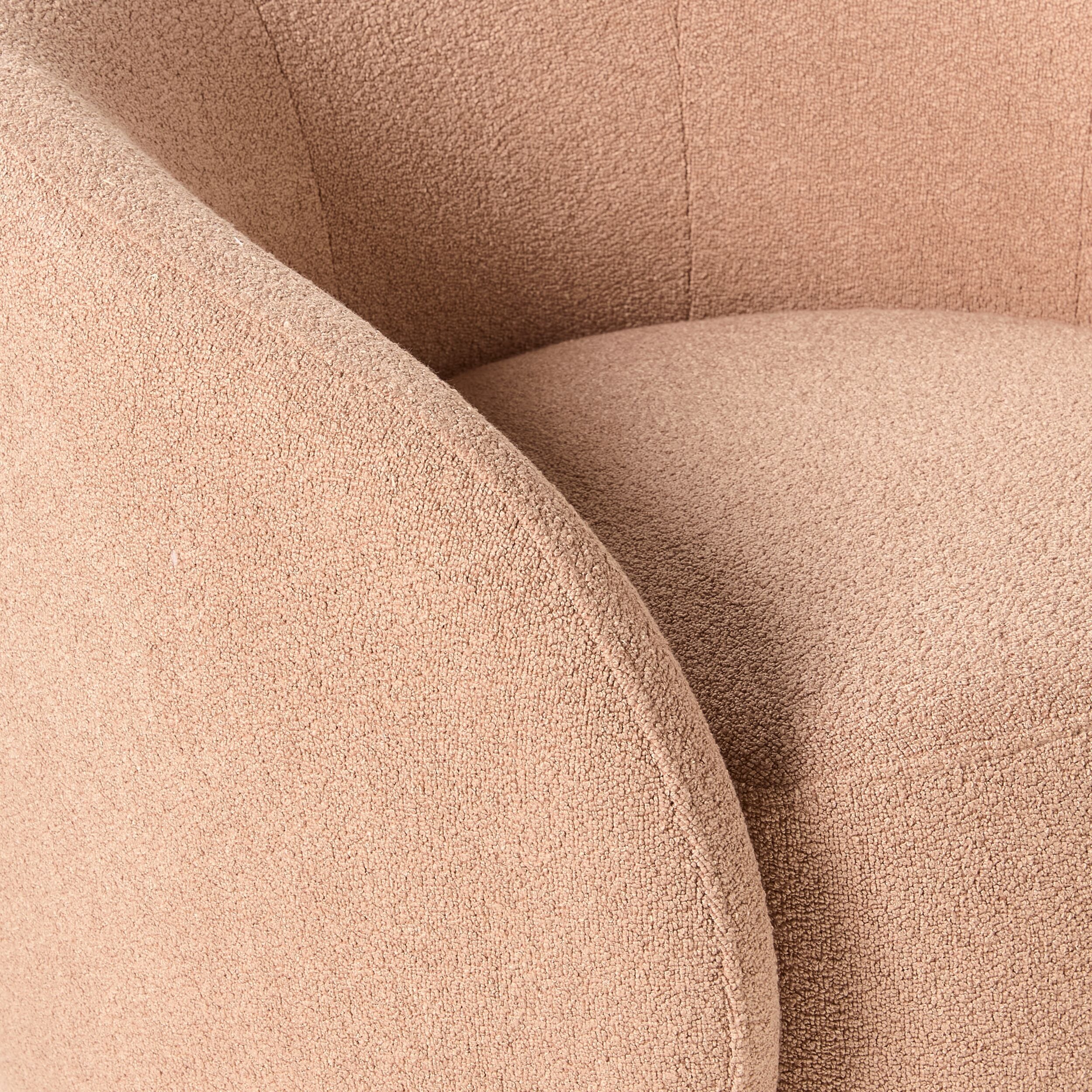 Alessa Swivel Armchair - Modern Velvet Upholstered Accent Chair with 360° Rotation, Luna Powder Pink - Perfect for Living Room, Bedroom, or Office Decor