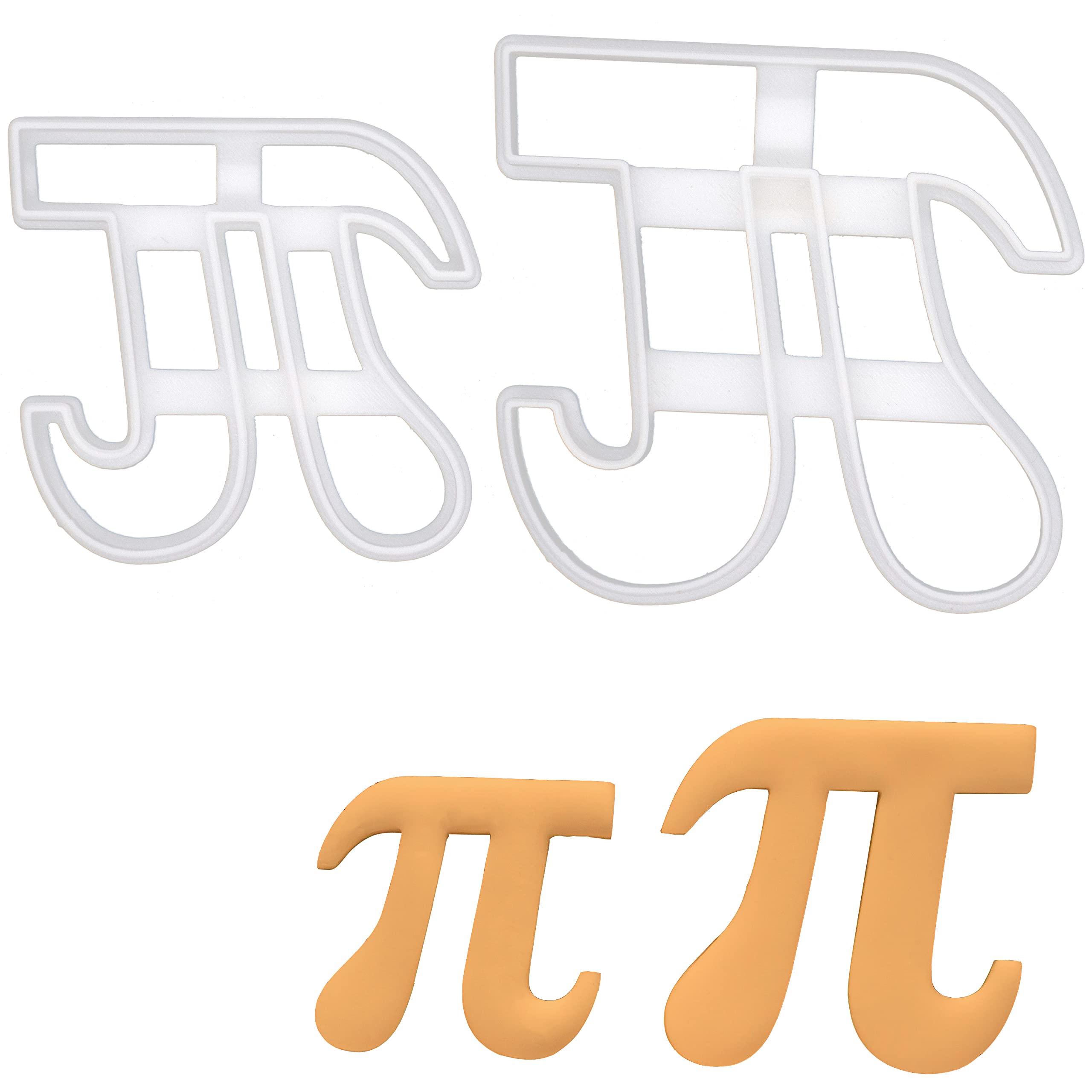 Bakerlogy Set of 2 Stainless Steel Pi Cookie Cutters - Small & Large Sizes for Perfect Math-Themed Cookies, Pies and Baking Decorations | Ideal for Pi Day, Math Class Treats and STEM Baking Projects