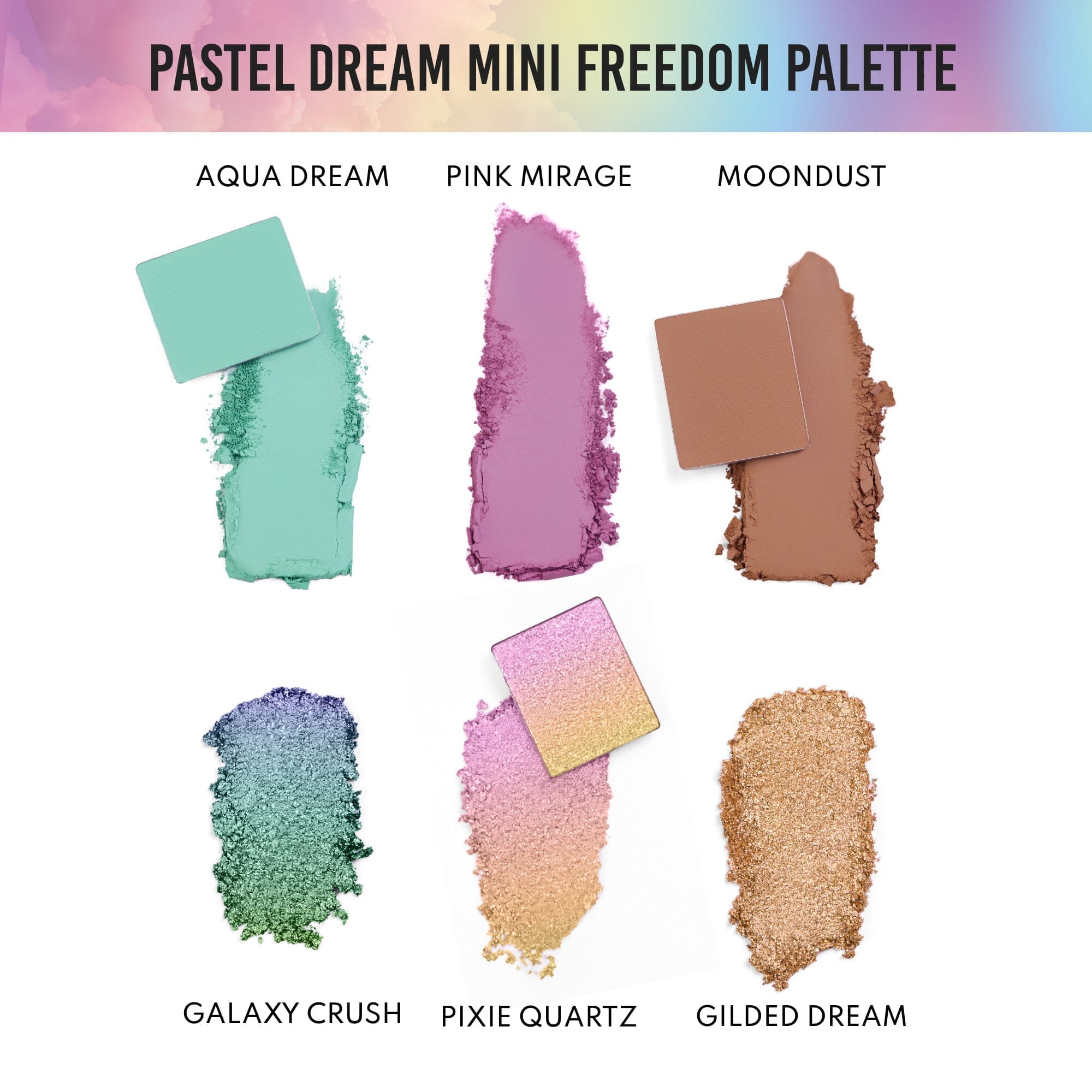Pastel Dream Mini Freedom Eyeshadow Palette - 12 Soft Matte & Shimmer Shades for Everyday & Party Makeup | Vegan & Cruelty-Free | Perfect for Bridal, Prom & Special Occasions
