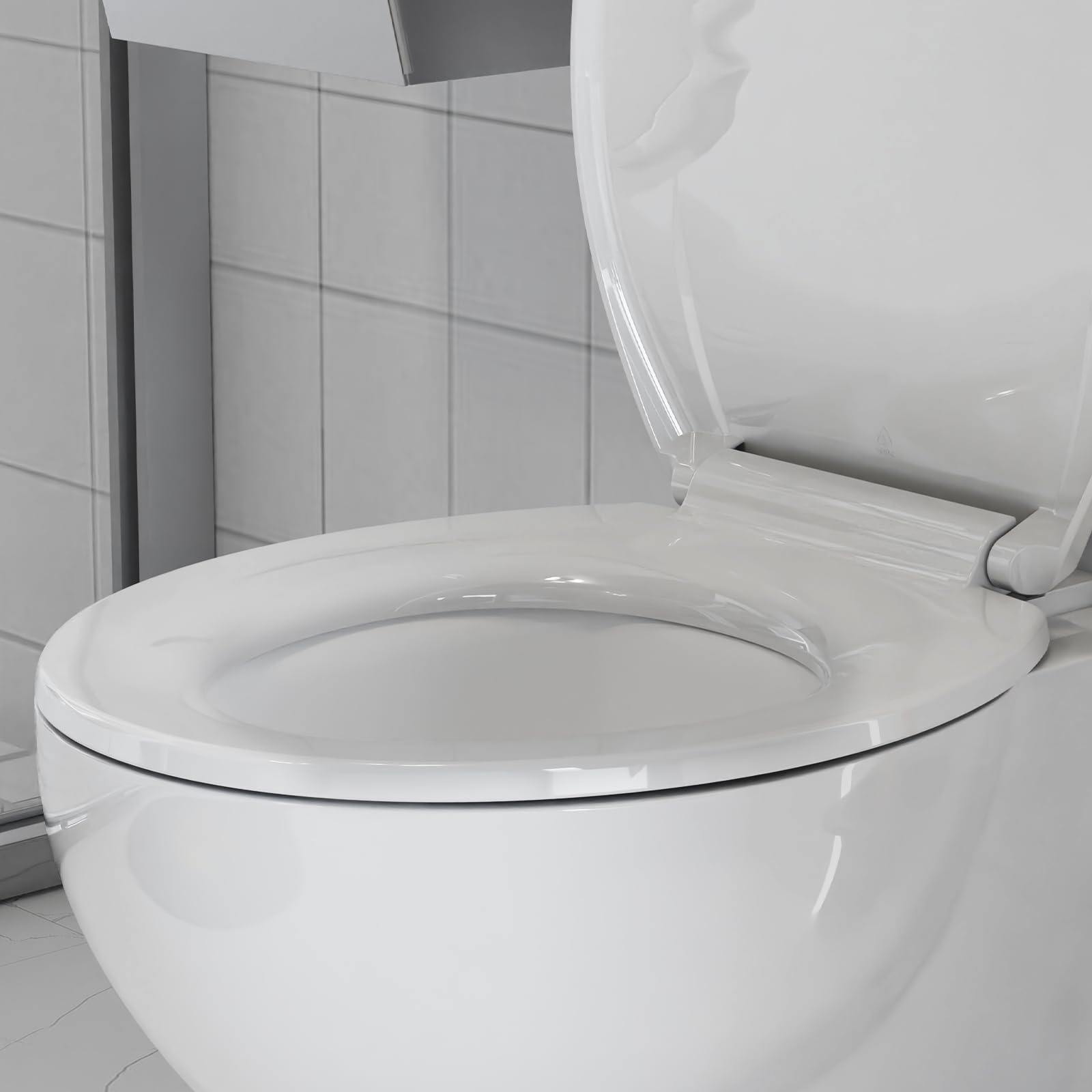 **Soft Close Round Toilet Seat with Quick-Release & Easy Installation – Durable Plastic, No-Loosen Design – Perfect for Bathroom Upgrades & Home Renovations**