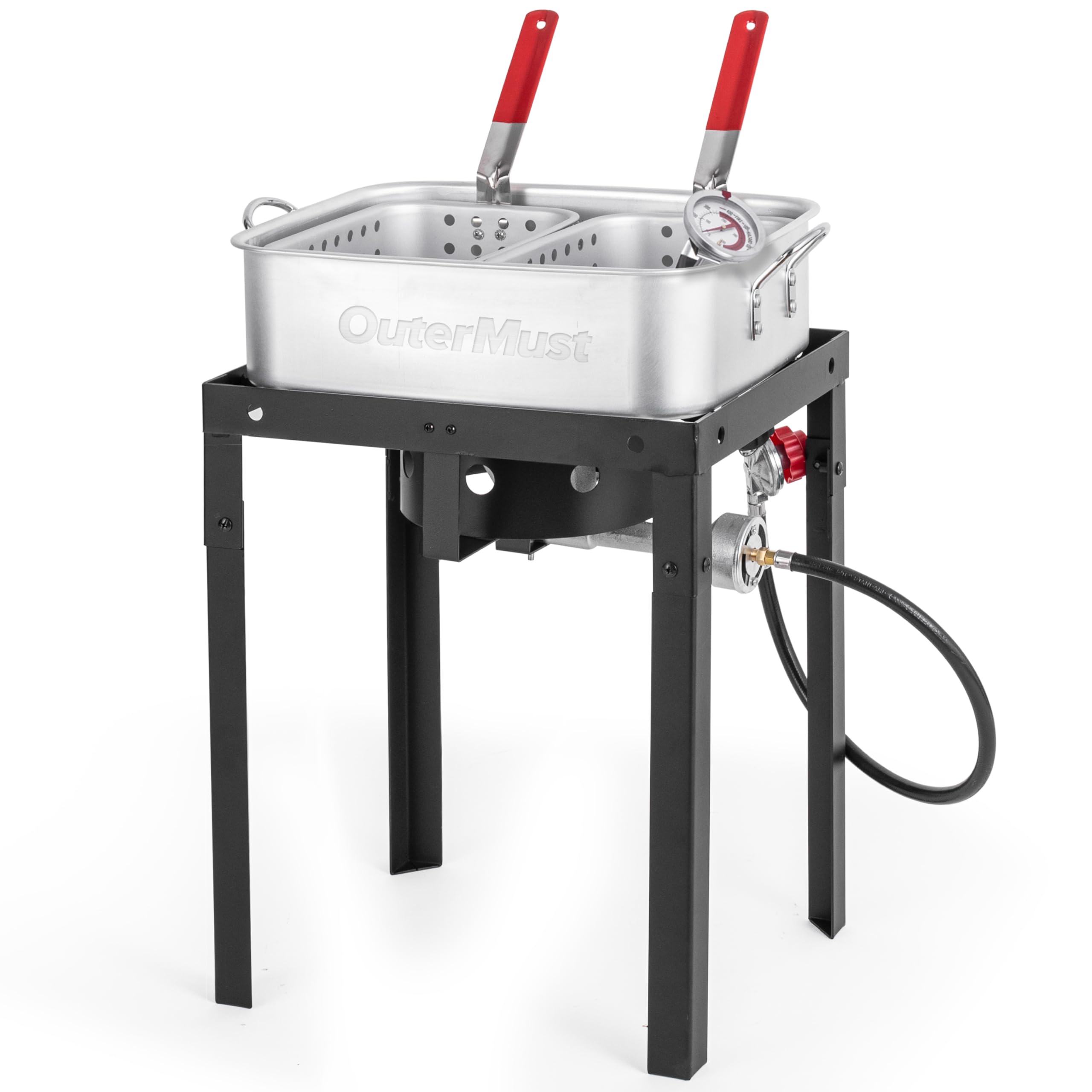 58,000 BTU Outdoor Fryer with Basket - 18 Quart Commercial Deep Fryer for Fish, Chicken Wings, French Fries - Perfect for Backyard BBQs, Camping & Outdoor Cooking