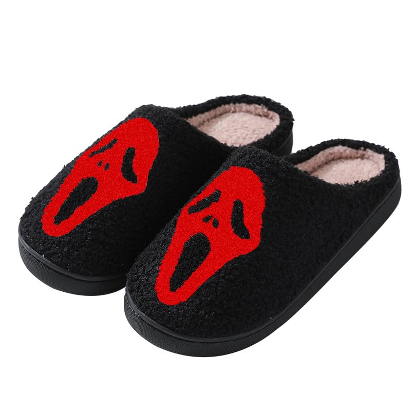 Halloween Skull Slippers for Men and Women - Cozy Plush Winter House Slippers with Soft Cotton Lining - Perfect for Couples, Indoor and Outdoor Wear - Great for Christmas Gifts, Home Relaxation and Themed Parties