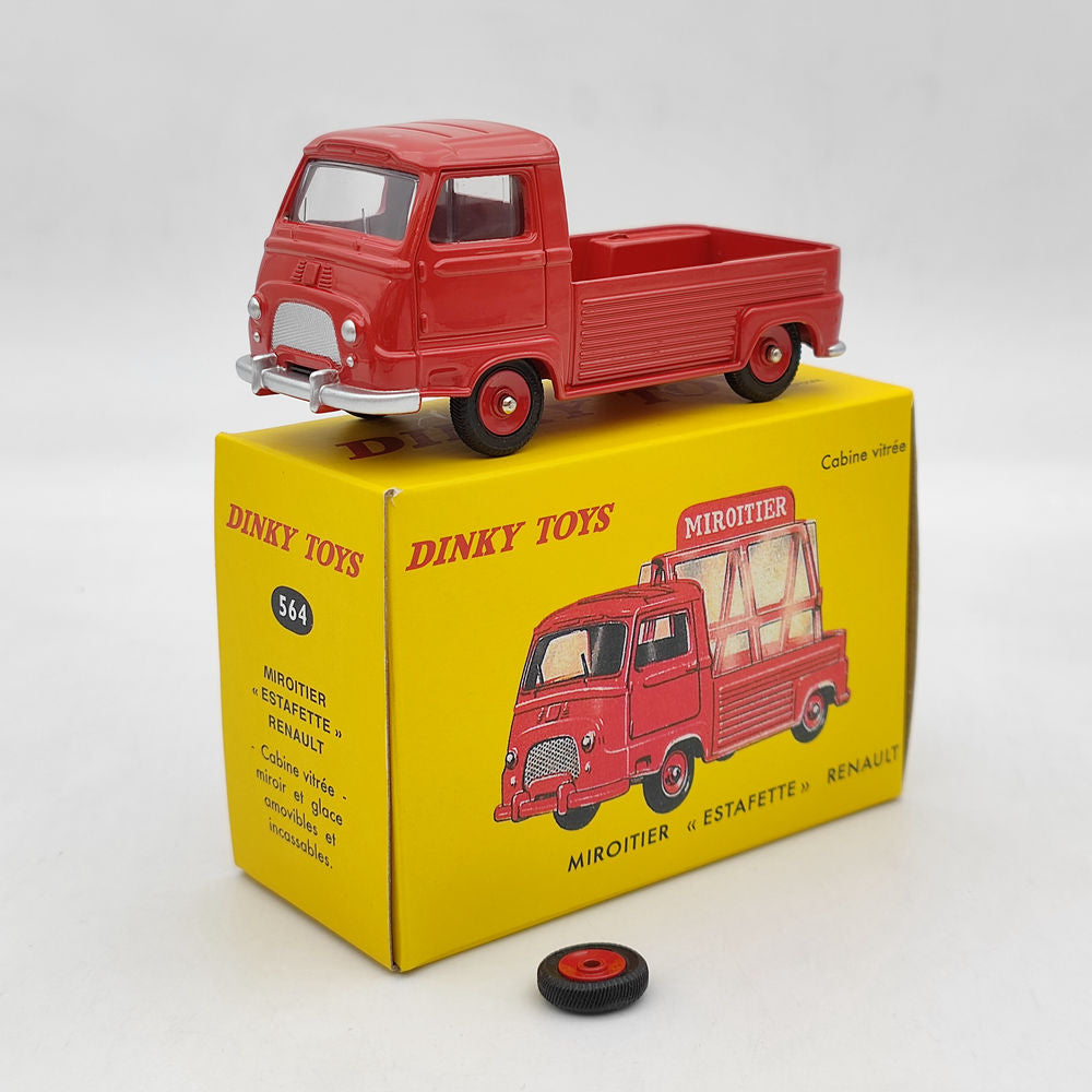 DeAgostini Dinky Toys 564 563 Red Miroitier Estafette Renault Cabine Vitree Diecast Model Car - 1:43 Scale Vintage Collectible Vehicle for Display & Gift Giving