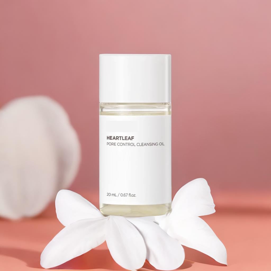 Heartleaf Pore Control Cleansing Oil Mini (20ml) | Korean Facial Cleanser for Blackhead Removal & Makeup Cleansing | Travel-Size Skincare | Perfect for Daily Use & On-the-Go Beauty Routine