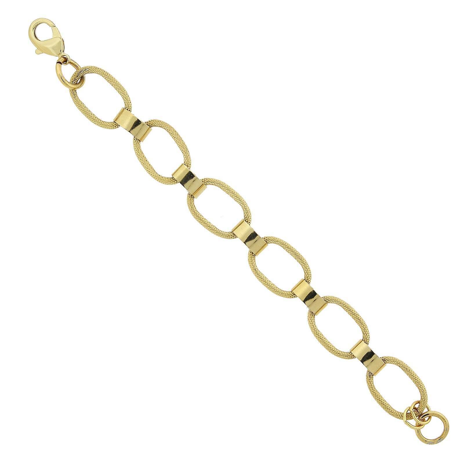 1928 Jewelry Classic Oval Textured Link Bracelet for Women - Vintage Style Adjustable Chain Bracelet - Perfect for Parties, Weddings & Everyday Wear