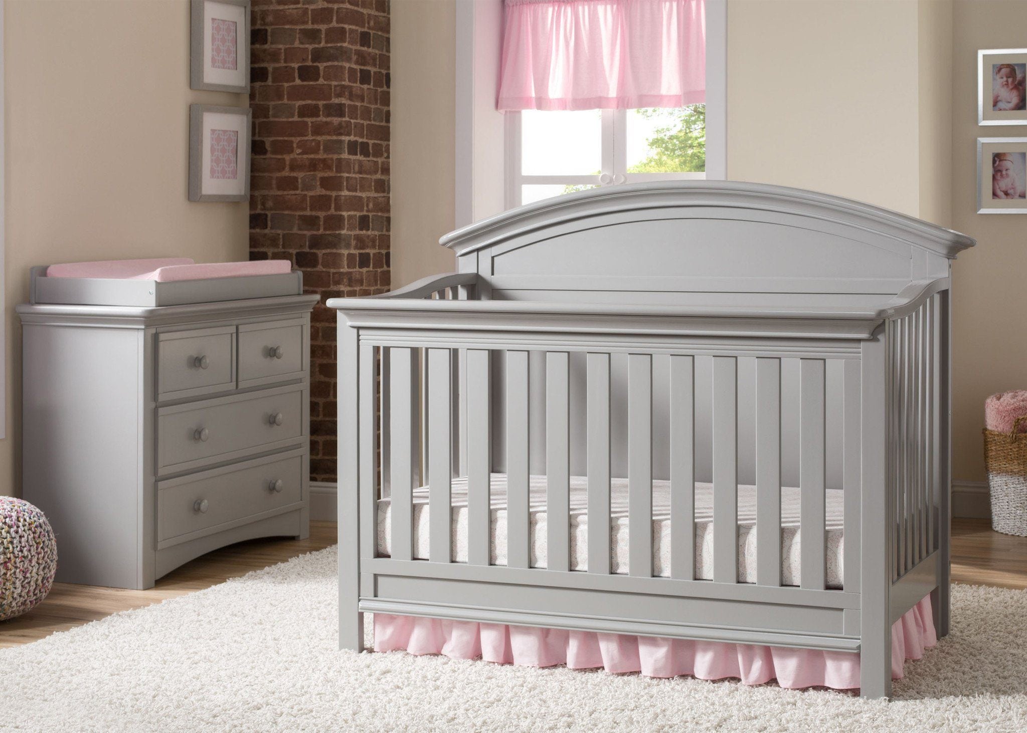Adelaide 4-in-1 Convertible Baby Crib - Toddler Bed, Daybed & Full-Size Bed - Safe Nursery Furniture for Newborns & Kids - Perfect for Small Spaces & Modern Nurseries