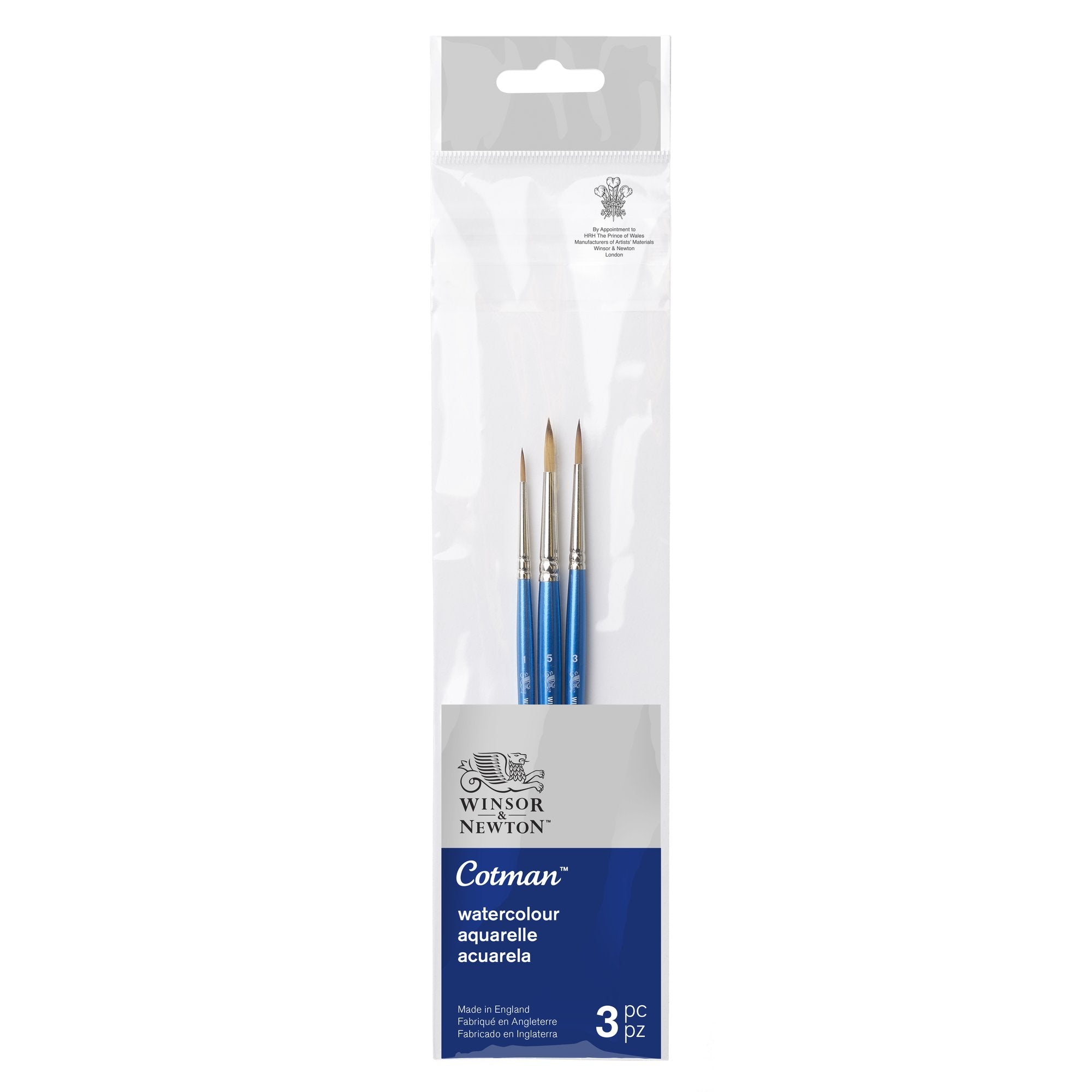 3 Piece Cotman Synthetic Paintbrush Set - Professional Watercolor & Acrylic Brushes for Artists & Beginners - Perfect for Canvas, Paper & DIY Art Projects