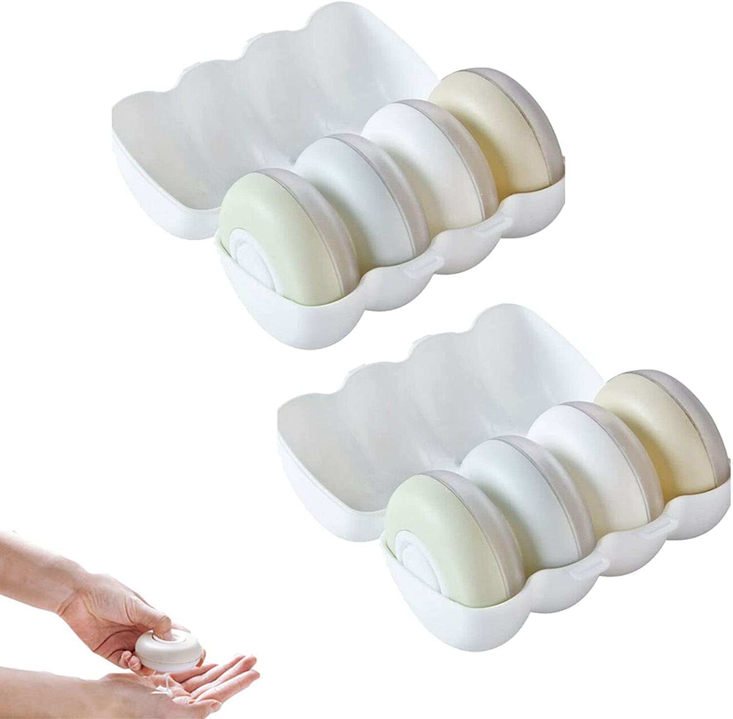 4Pcs Travel Bottle Set - Refillable Silicone Soap Pods with Push Top, Portable Round Liquid Containers for Shampoo, Lotion & Cosmetics | Perfect for Air Travel, Gym, Camping & Daily Use