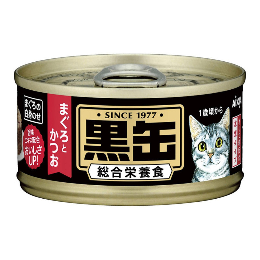 24-Pack Aixia Kuro Can Wet Cat Food 80g - Tuna, Skipjack Whitebait & Chicken Flavors - High Protein Grain-Free Cat Food for Adult & Senior Cats - Perfect for Mealtime, Travel & Emergency Pet Supplies