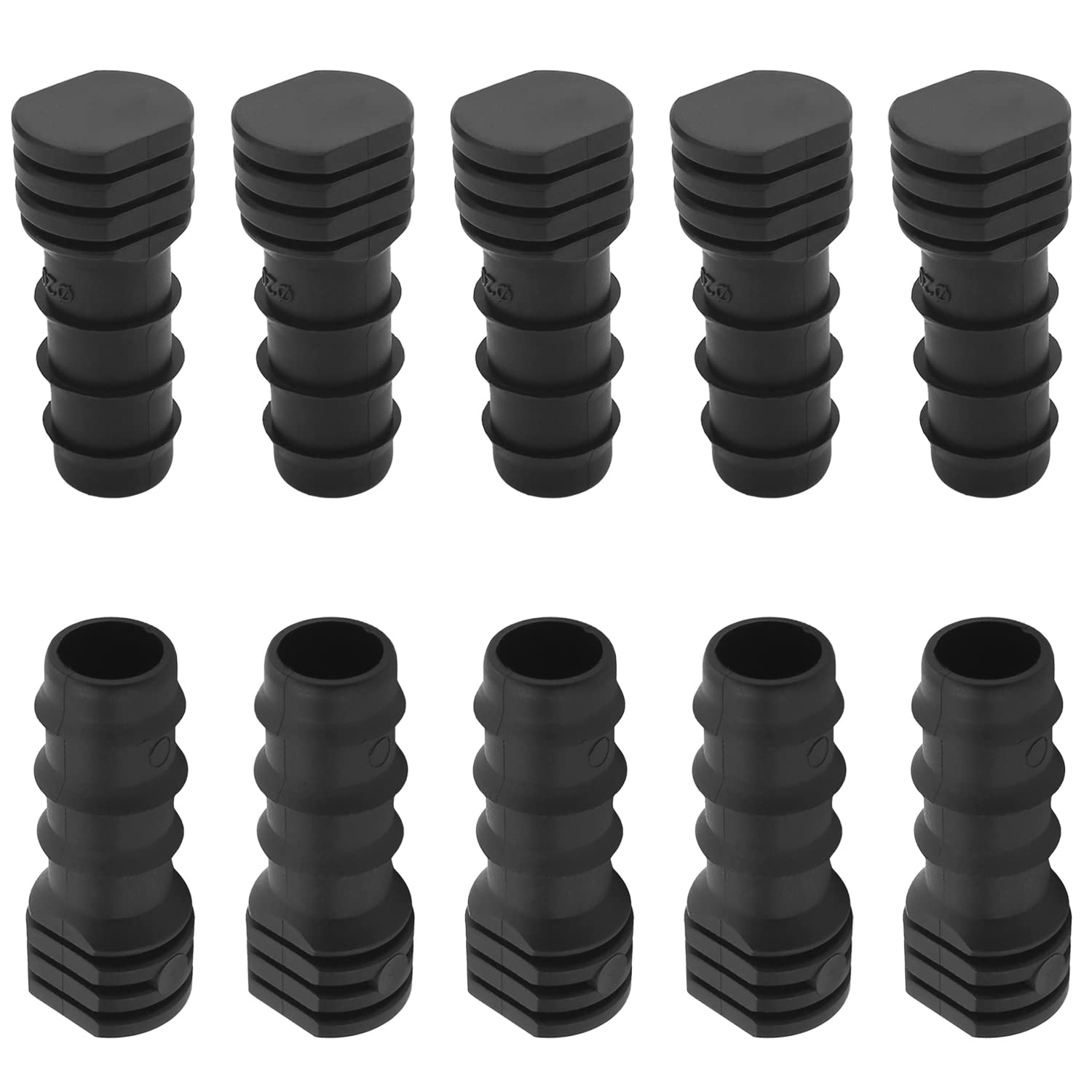 MroMax 20-Pack Black Plastic Barb Drip Pipe End Caps - Hose Plug Connectors for Garden & Agricultural Irrigation Systems | Perfect for Drip Irrigation, Sprinkler Systems & Water Conservation
