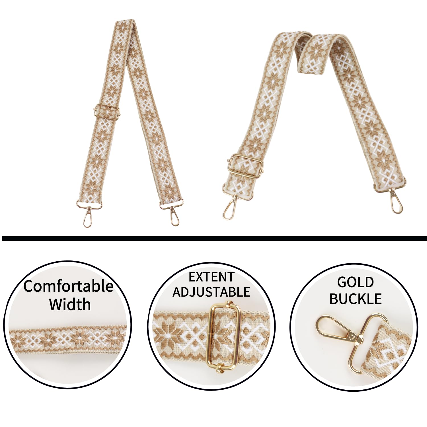 Adjustable Replacement Shoulder Strap for Luggage, Crossbody Canvas Bag & Handbag Purse - Durable Travel Accessory for Women (A-Style 119) - Perfect for Airports, Commuting & Daily Use