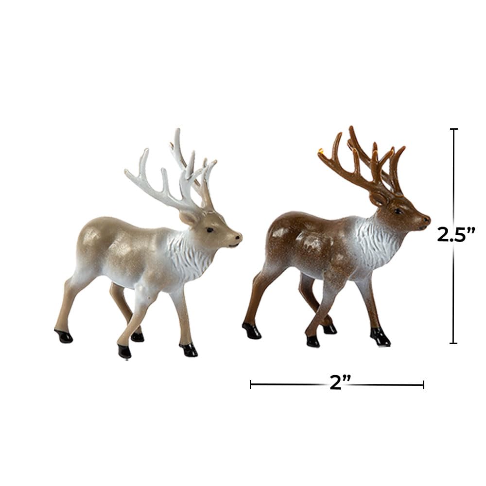 Fun Express Reindeer Toys - 24 Pack Christmas Party Decorations for Holiday Home Decor, Classroom Activities & Festive Gift Giving