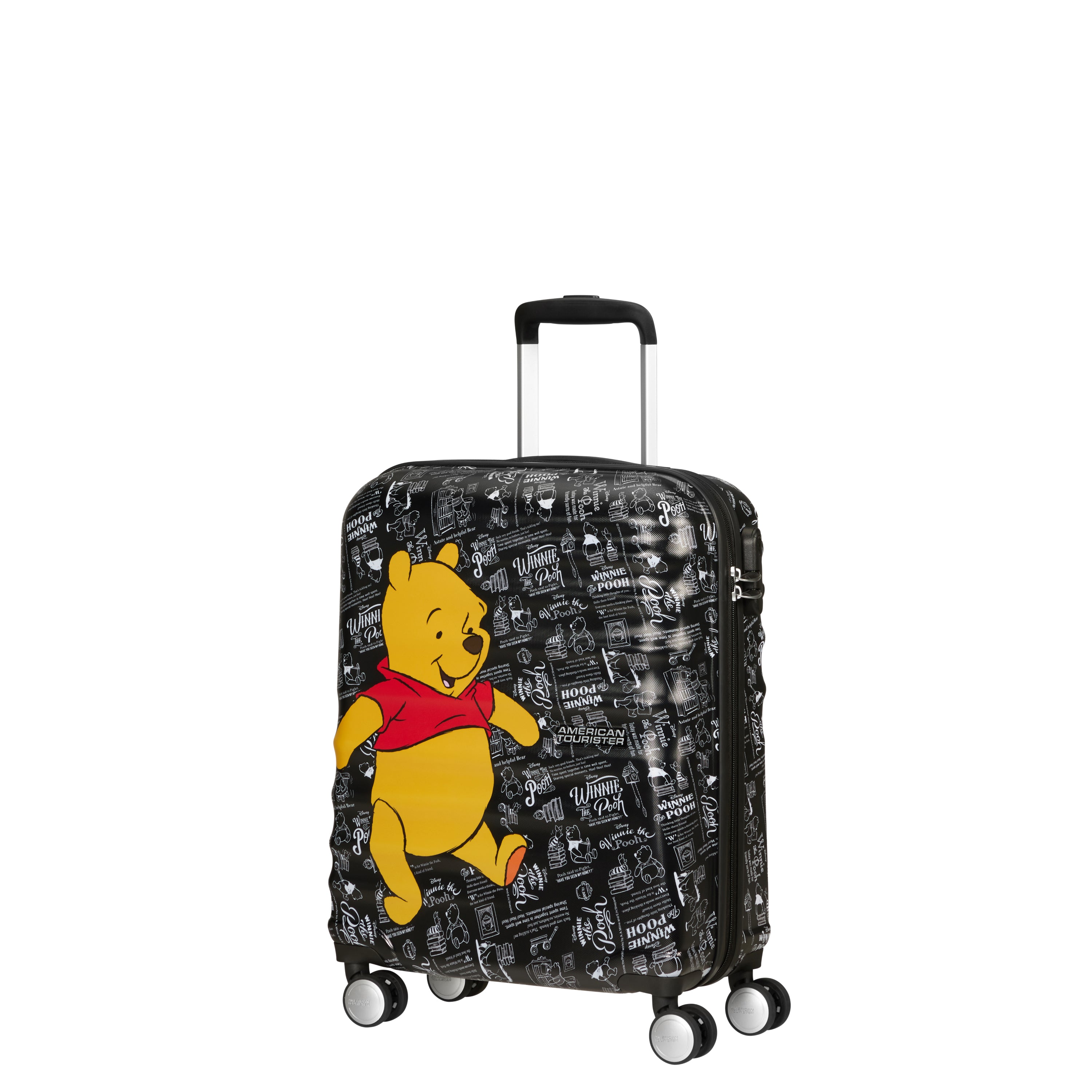 American Tourister Disney Winnie The Pooh Wavebreaker Spinner Carry-On Luggage - Lightweight Hardshell Suitcase for Air Travel, Family Vacations & Kids' Trips