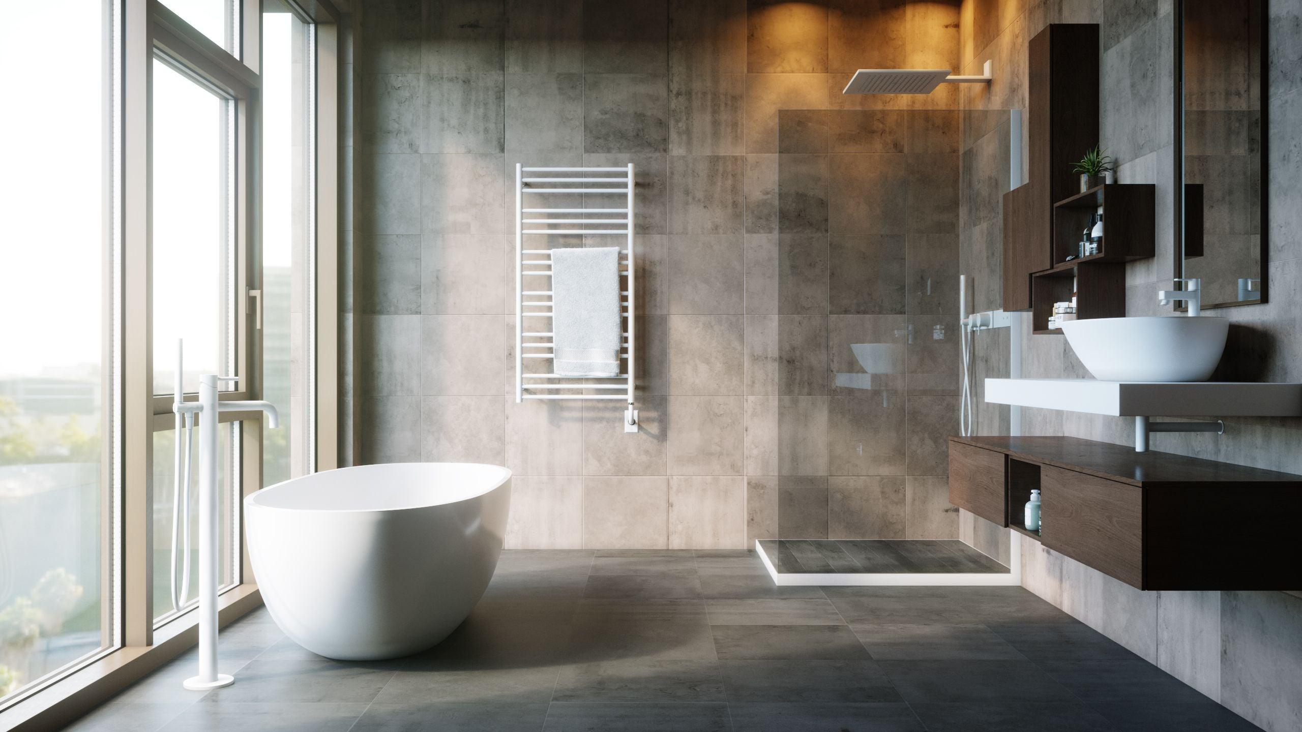 Tuzio Sorano Hardwired or Plug-In Towel Warmer - 19.5