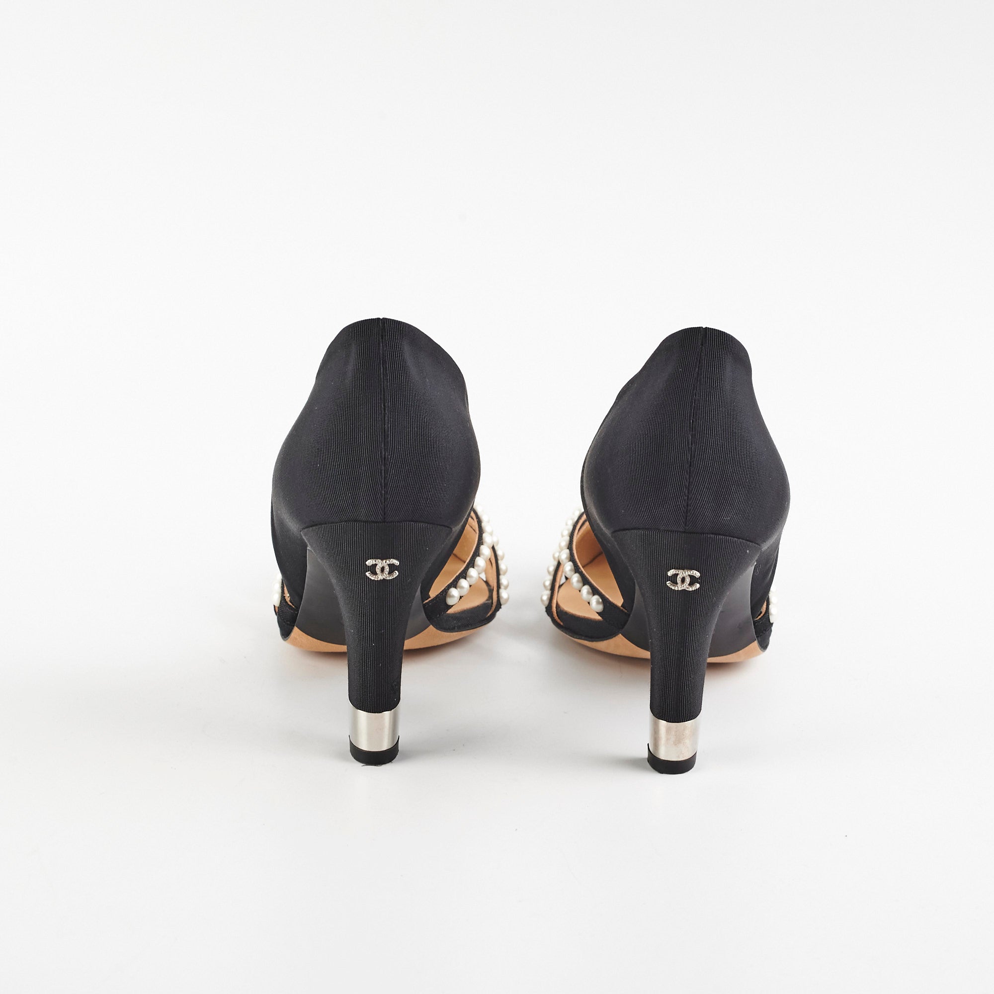 Chanel Black Pearl Heels Women's Size 36 - Luxury High Heel Pumps for Evening Parties, Weddings & Formal Events