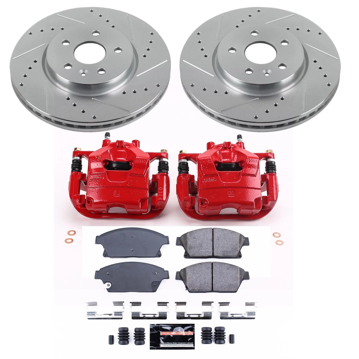 Power Stop KC6996 Z23 Evolution Sport Front Brake Caliper Kit - High Performance Brake Rotors, Pads & Calipers for 2015-2017 Chevrolet Trax | Perfect for City Driving, Highway Commuting & Off-Road Adventures