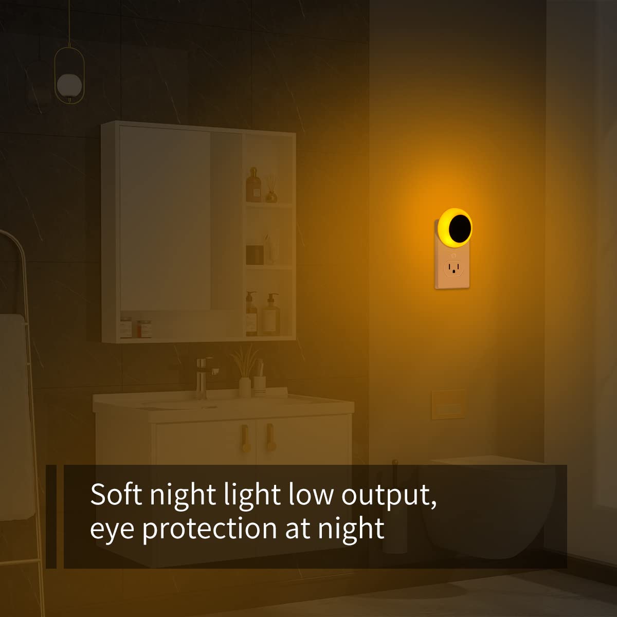 KINUR 6 Pack Amber LED Night Lights - Dusk to Dawn Sensor Wall Plug Ins for Kids Room, Nursery, Bedroom, Bathroom, Hallway & Stairs | Soft Glow for Safe Nighttime Navigation & Comfort