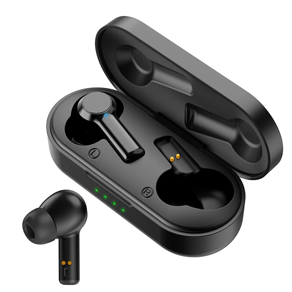 **True Wireless Earbuds with Wireless Charging Case, IPX8 Waterproof Bluetooth Headphones, Built-in Mic, Hi-Fi Stereo Sound with Deep Bass for Running, Gym, Workout & Travel - Black**    *(Use for: Sports, Fitness, Commuting, Outdoor Activities, Music Lovers, Hands-Free Calls)*