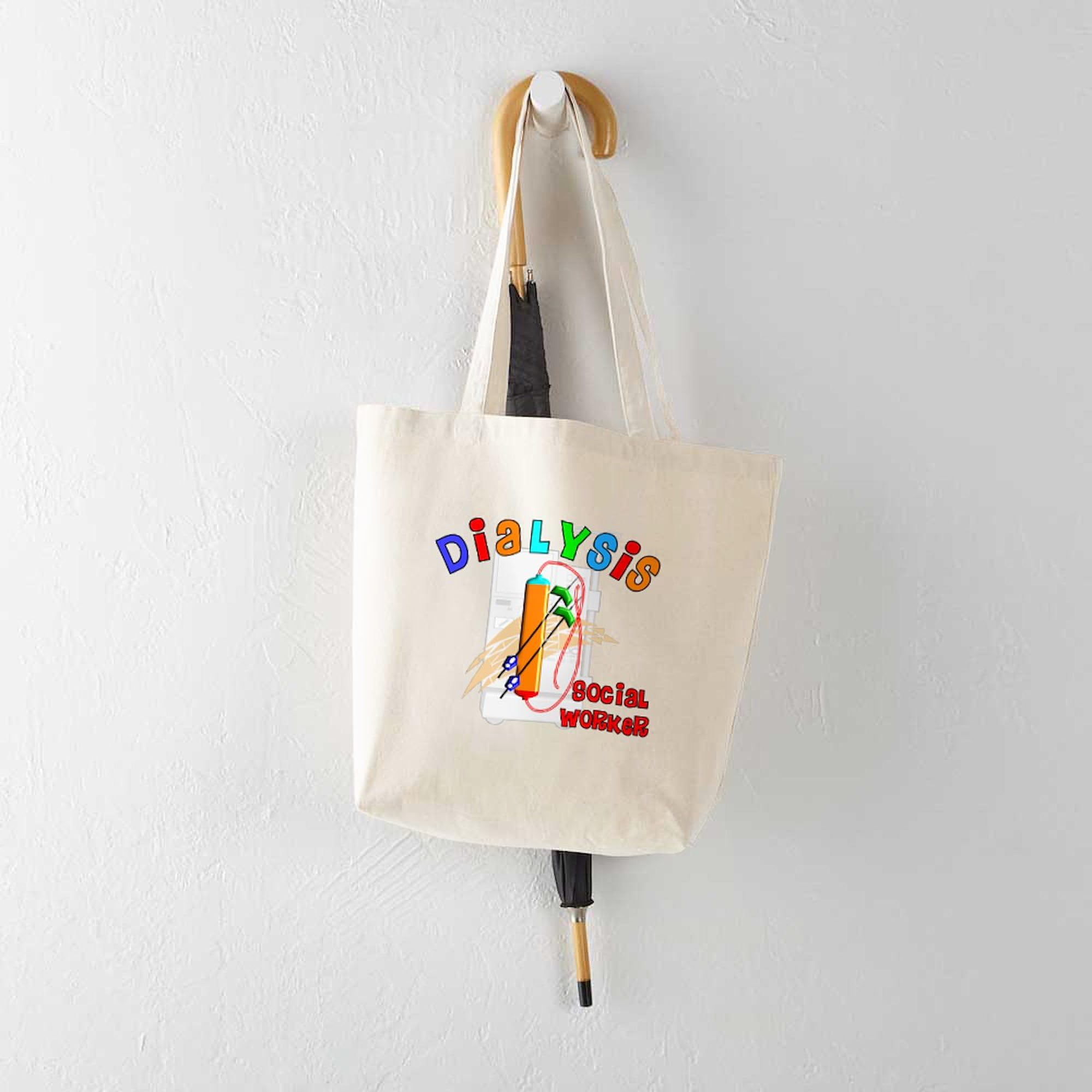 Dialysis Social Worker 2011 Tote Bag - Natural Canvas Reusable Shopping Bag for Medical Professionals | Perfect for Work, Groceries & Everyday Use