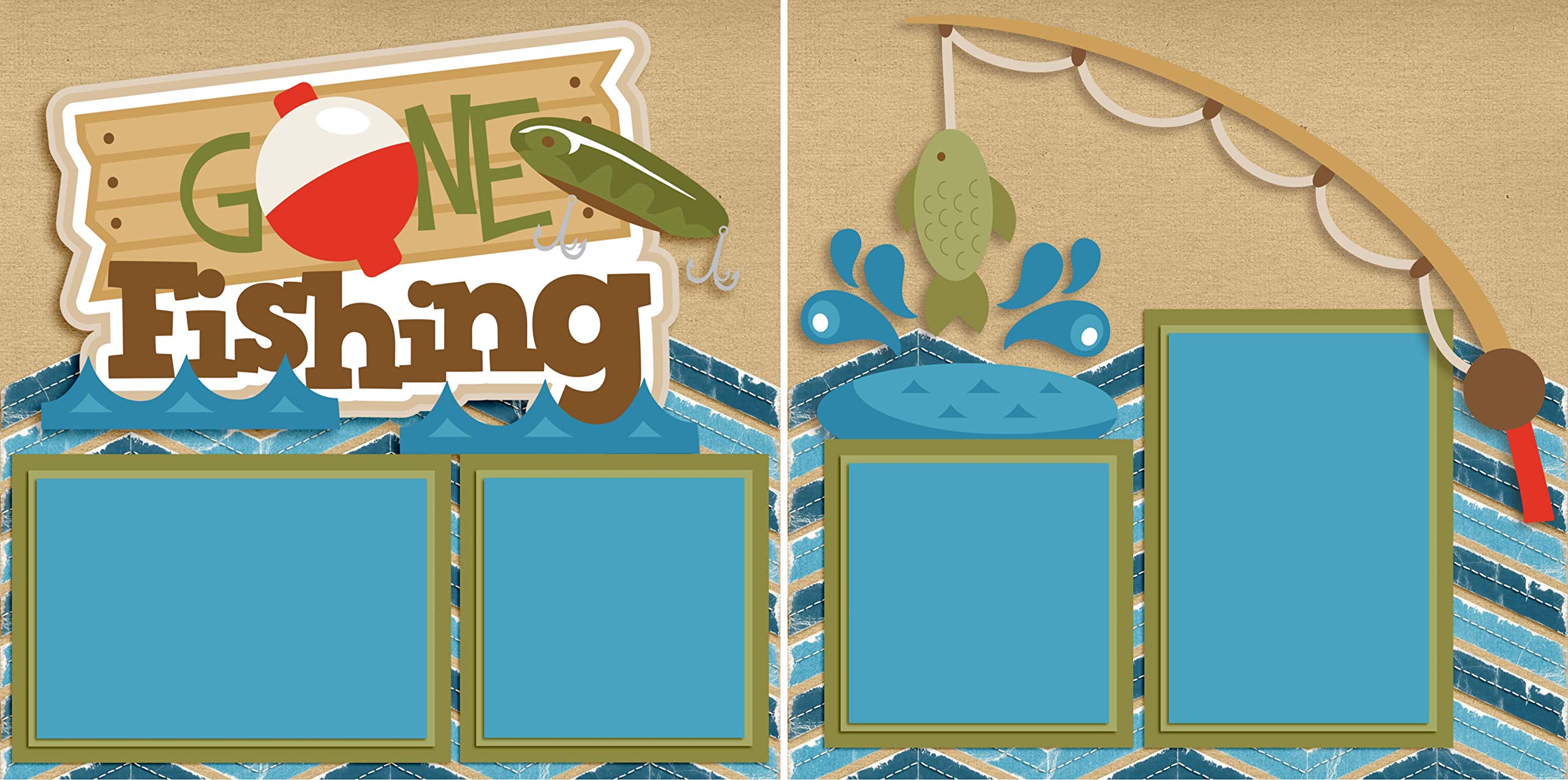Camping Trip Scrapbook Set - 5 Double Page Layouts for Outdoor Adventures & Memory Keeping | Perfect for Camping Photos, Travel Journals & DIY Scrapbooking