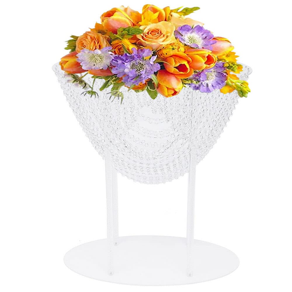 Modern Acrylic Wreath Stand - 2 Pack Transparent Floral Hoop Display Rack for Wedding, Birthday Party Decor - 23.62 Inch Backdrop Stand, Centerpiece Vase Holder - Perfect for Table Decorations, Photo Booth Backgrounds & Event Displays