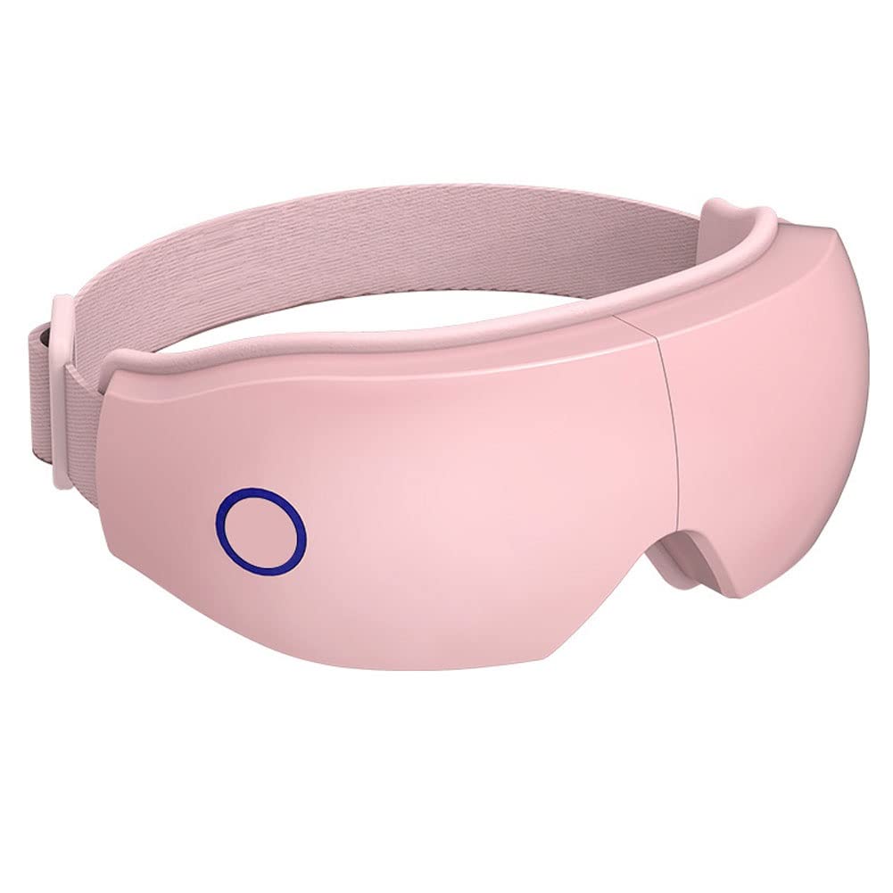 Wireless Rechargeable Eye Massager with Heat & Remote Control - Pink | Relieves Eye Strain, Dark Circles & Dry Eyes | Perfect for Relaxation, Sleep Improvement & Home/Office Use