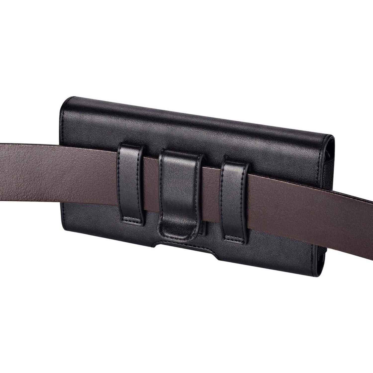 Premium Leather Belt Clip Holster Case for iPhone 12/13 Pro Max & Samsung Galaxy A22/A52s - Secure Phone Holder with Magnetic Closure (Black) - Perfect for Work, Outdoor Activities & Hands-Free Convenience
