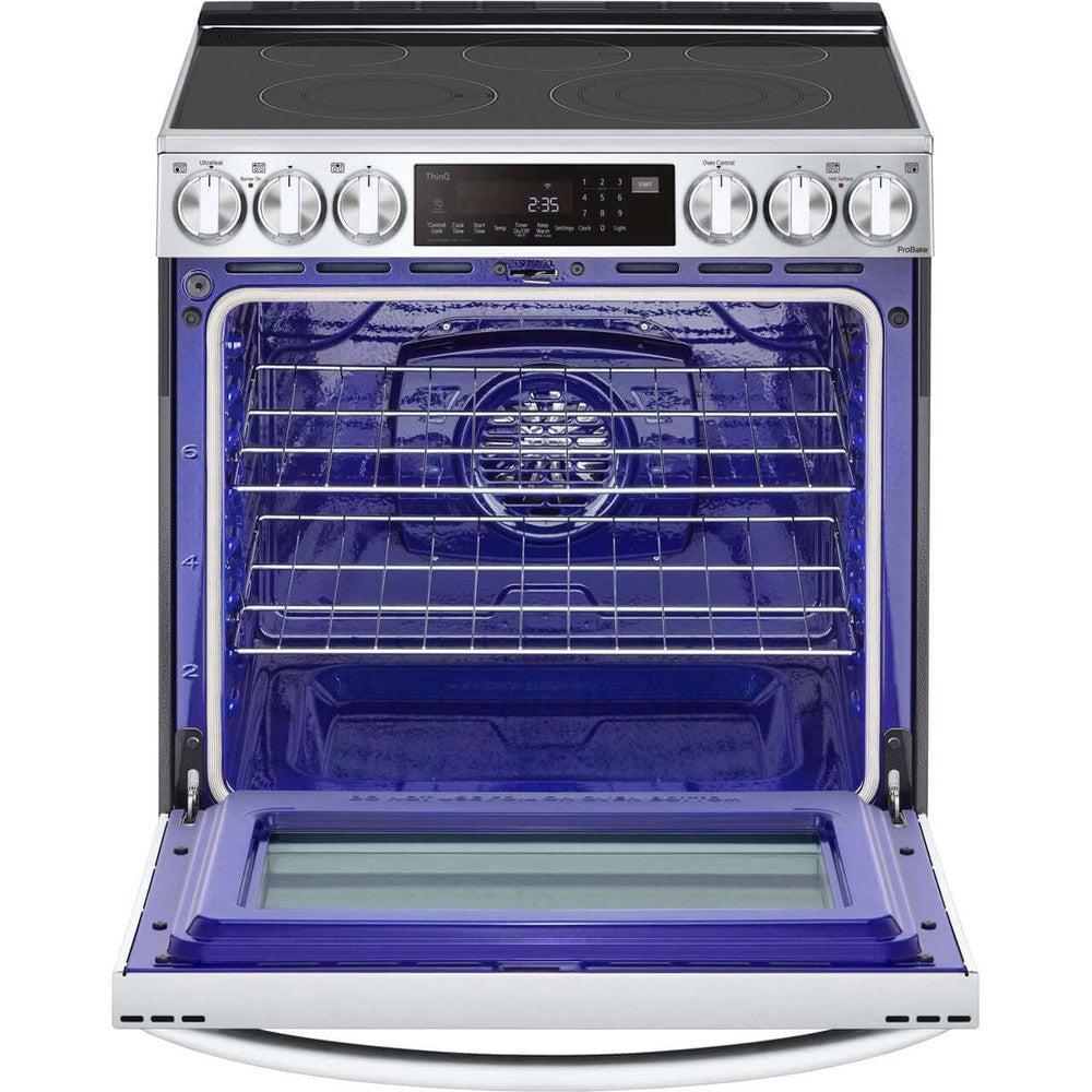 LG LSEL6335F 30-Inch Smart Wi-Fi Enabled Slide-In Electric Range with ProBake Convection, InstaView, Air Fry & 6.3 Cu. Ft. Capacity - Stainless Steel | Perfect for Modern Kitchens, Holiday Baking & Air Frying Family Meals