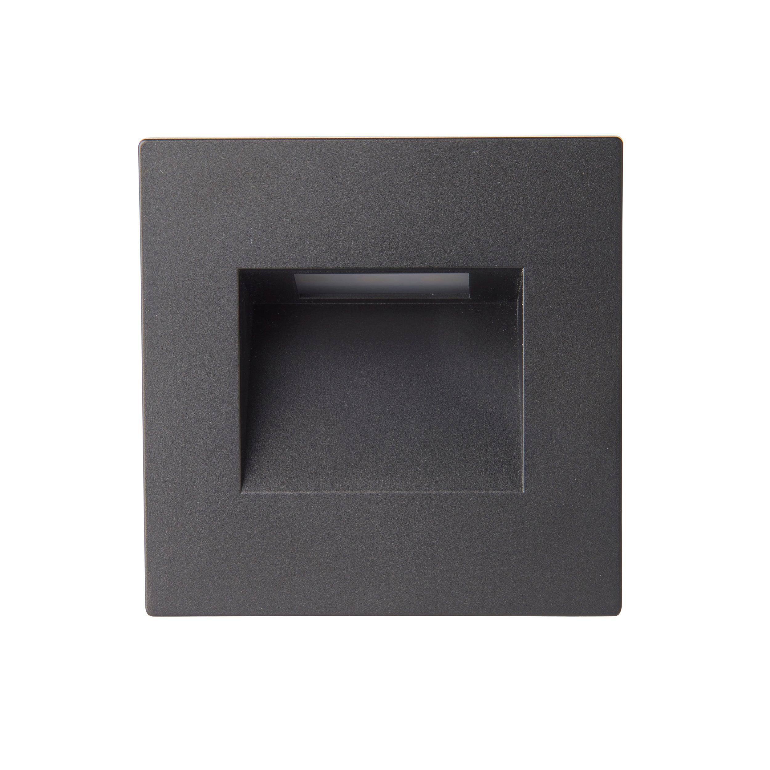Albus CCT Square Black LED Outdoor Wall Light IP65 Waterproof 1.5W - Perfect for Porch, Garage, Garden & Patio Lighting