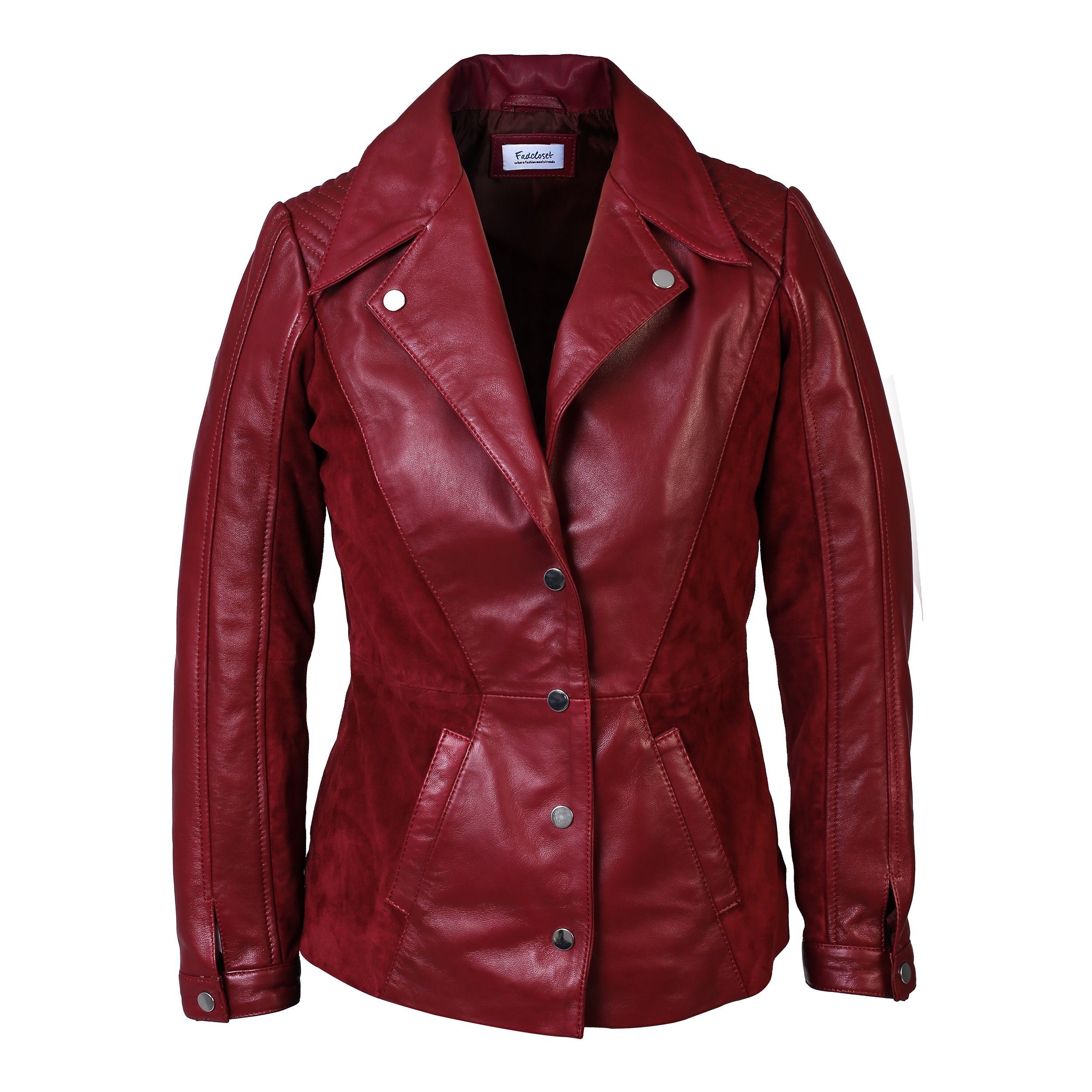 Women's Myrcella Suede Leather Blazer Jacket - Elegant Faux Suede Coat for Office, Dinner & Special Occasions