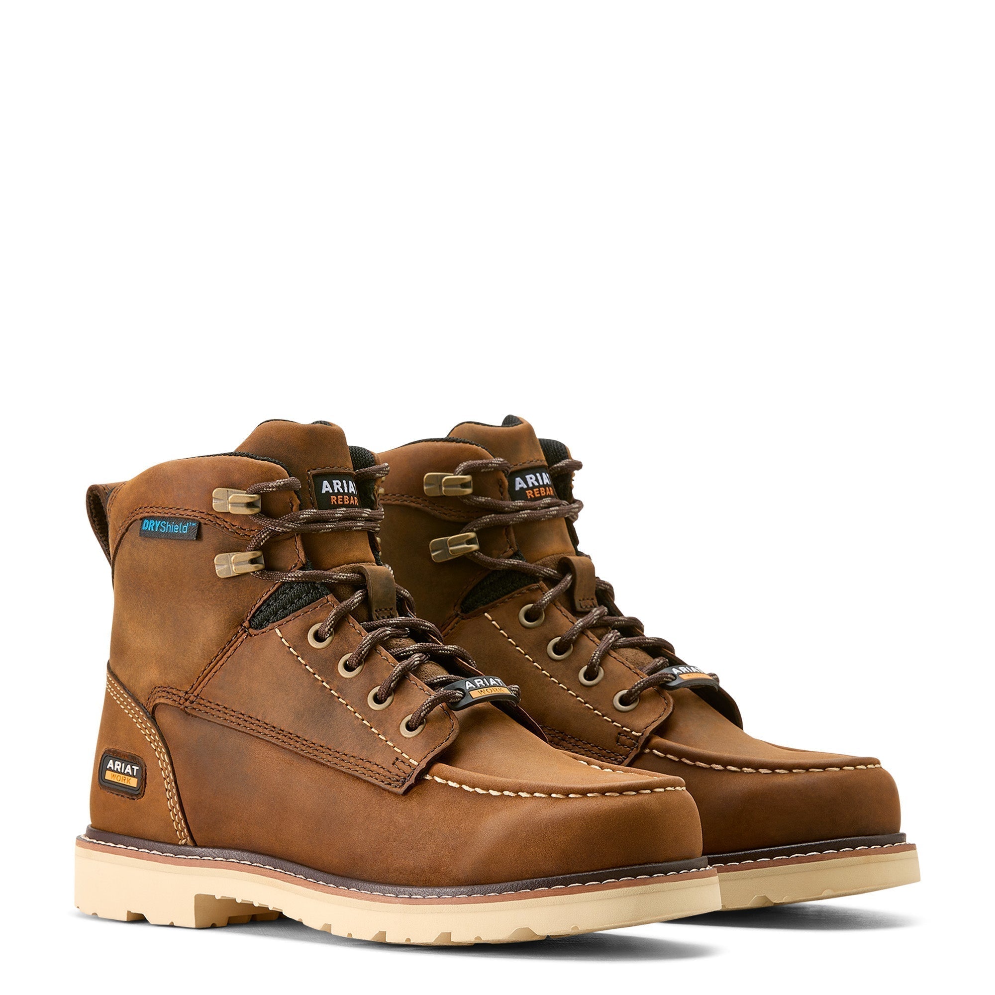 Rebar Lift Women's Waterproof Steel Toe Work Boots - Brown Safety Shoes for Construction, Hiking & Outdoor Work