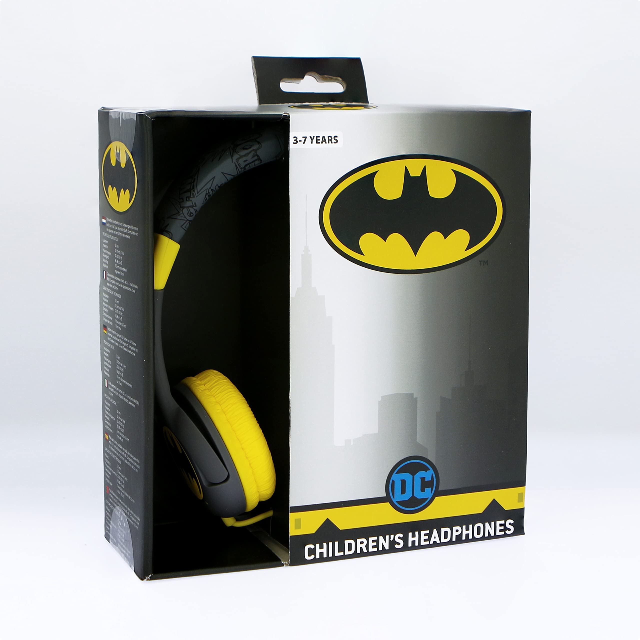 OTL Technologies Batman Caped Crusader Kids Wired Headphones - Black Superhero Headset for Children's Music, Gaming & School Online Classes | Perfect Gift for DC Comics Fans