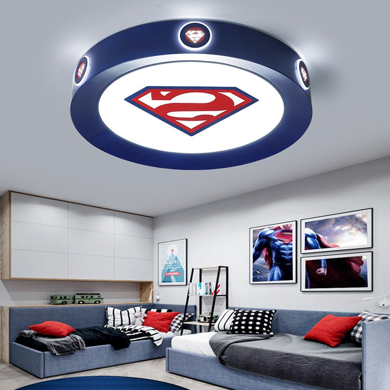 Superman & Captain America Kids Ceiling Light - LED Superhero Night Light for Boys Room, Nursery & Playroom Decor - Perfect for Bedtime & Playtime