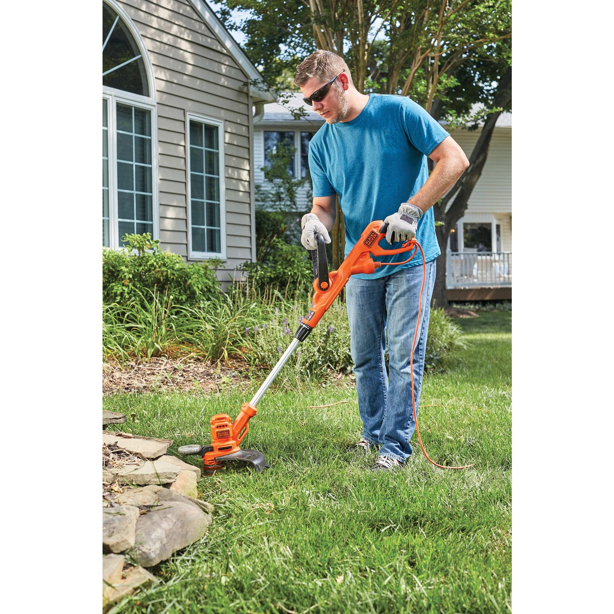 6.5 Amp Electric String Trimmer with Auto Feed - 14 Inch Cutting Swath for Lawn Edging and Weed Control