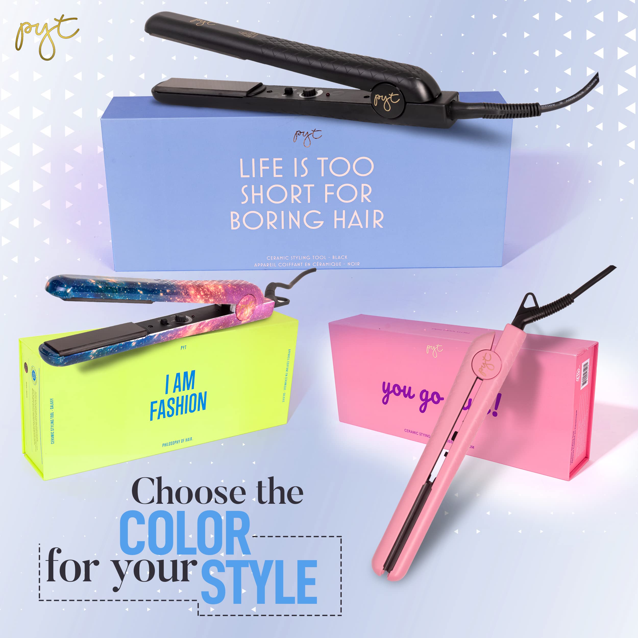 Professional Ceramic Flat Iron Hair Straightener - Pyt Styling Tool for Smooth & Shiny Hair (Black) | Perfect for Home Use, Salon Styling & Travel