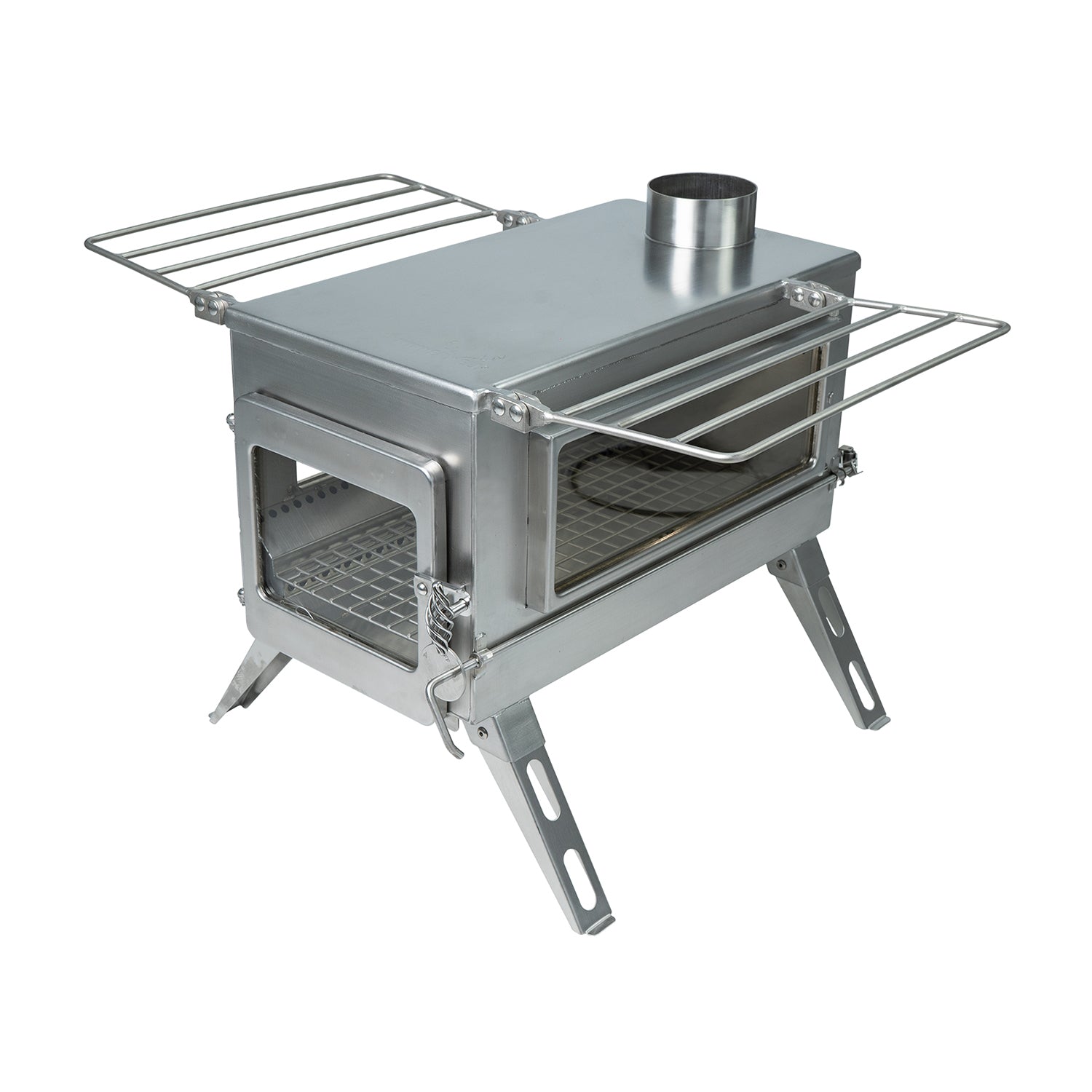 Nomad Double View Plus External Air Stove - Large Outdoor Camping Stove for Backpacking, Hiking & RV Trips - Portable Gas Cooker with Wind Protection