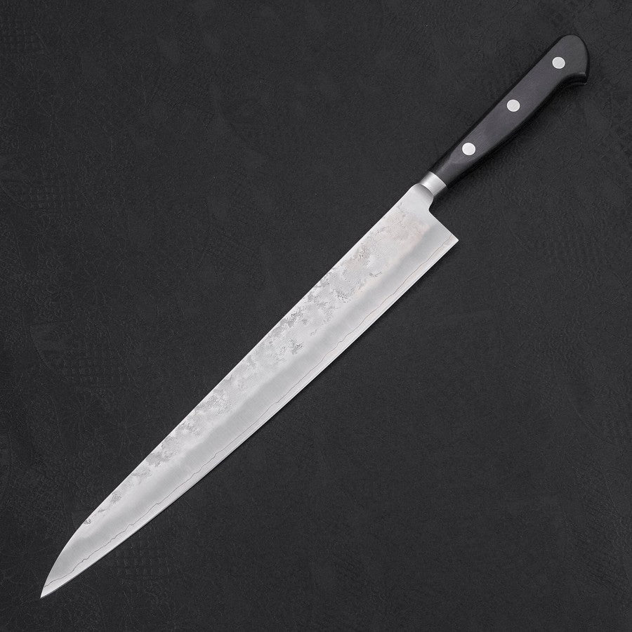 Premium Sujihiki Japanese Chef Knife 270mm - Silver Steel #3 Nashiji Finish with Western Handle - Perfect for Slicing Sashimi, Meat & Sushi Preparation