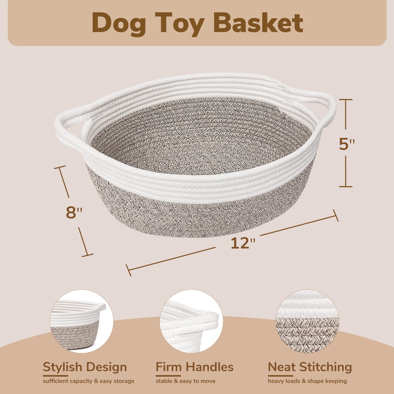 Goodpick Small Woven Storage Baskets with Handles - 12