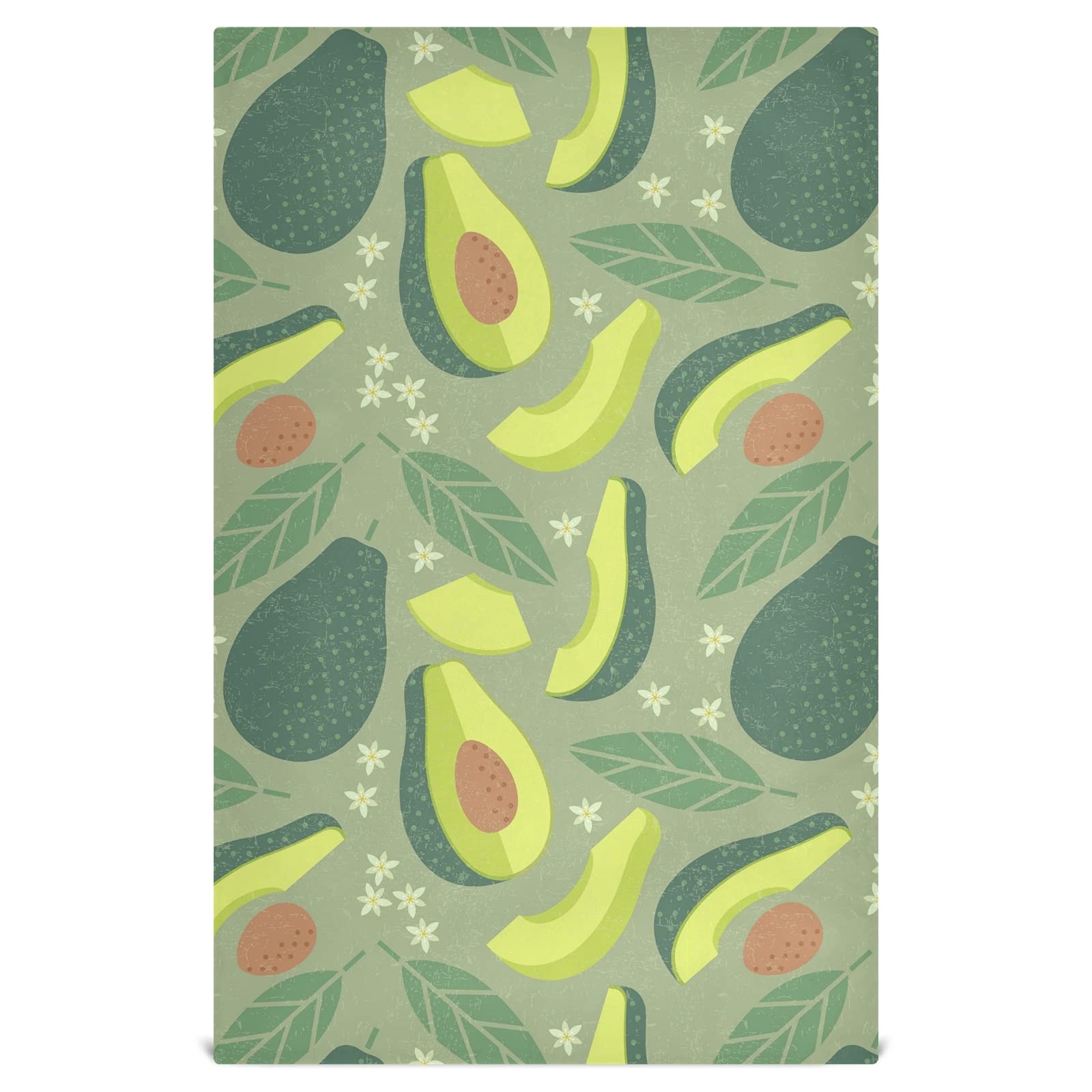 Naanle Cartoon Avocado Kitchen Towels 4-Pack | Reusable Absorbent Dish Cloths & Hand Towels (28x18 in) | Fast Drying Tea Towels for Kitchen, Bar & Household Cleaning | Cute Fruit Design for Home Decor