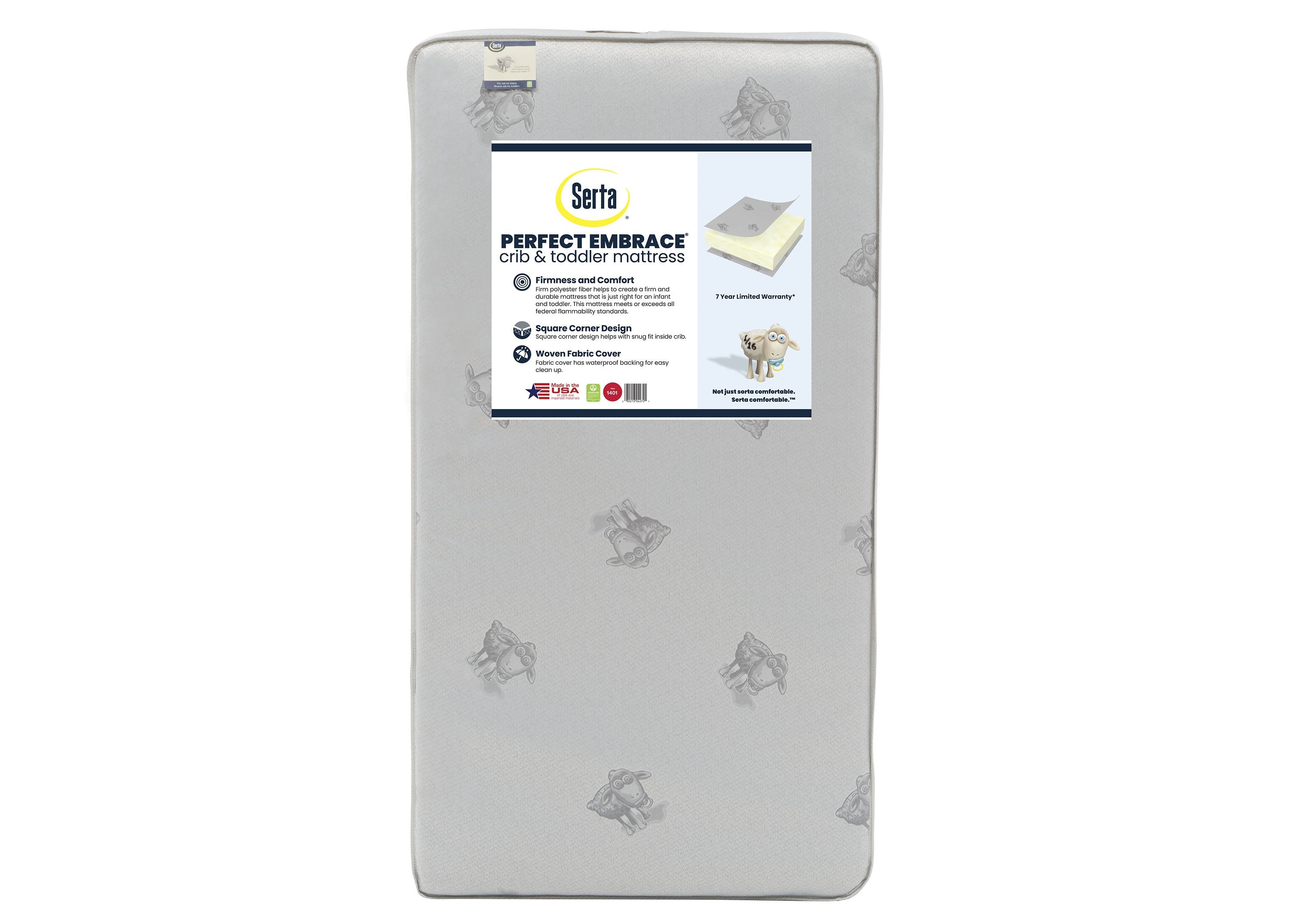 Serta Perfect Embrace Crib and Toddler Mattress - Breathable, Waterproof & Hypoallergenic Baby Mattress for Safe Sleep | Nursery & Daycare Essentials