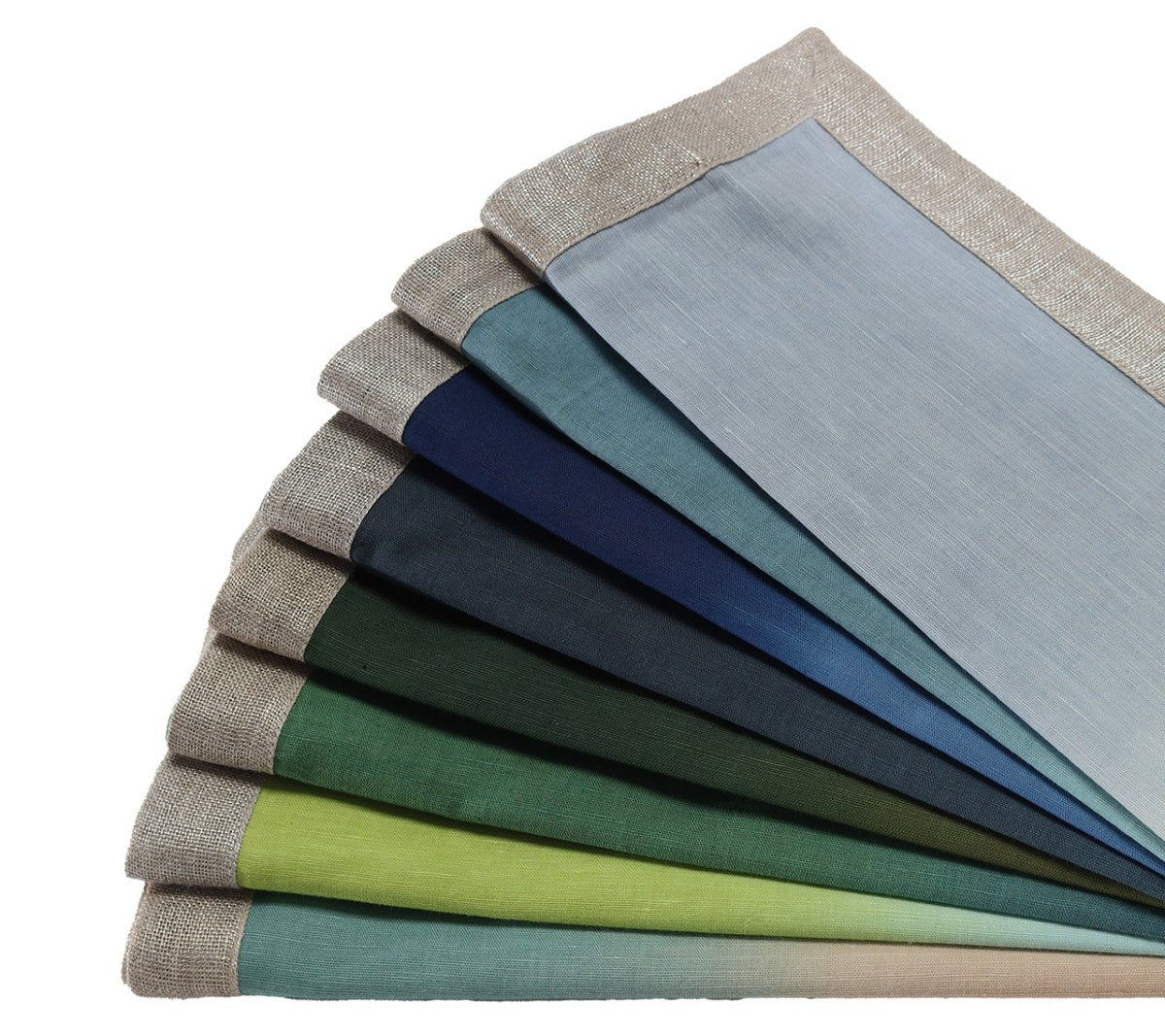 Cool Tone Dip Dye Napkins - Set of 4 Cotton Dinner Napkins for Modern Table Setting, Party Decor & Wedding Reception
