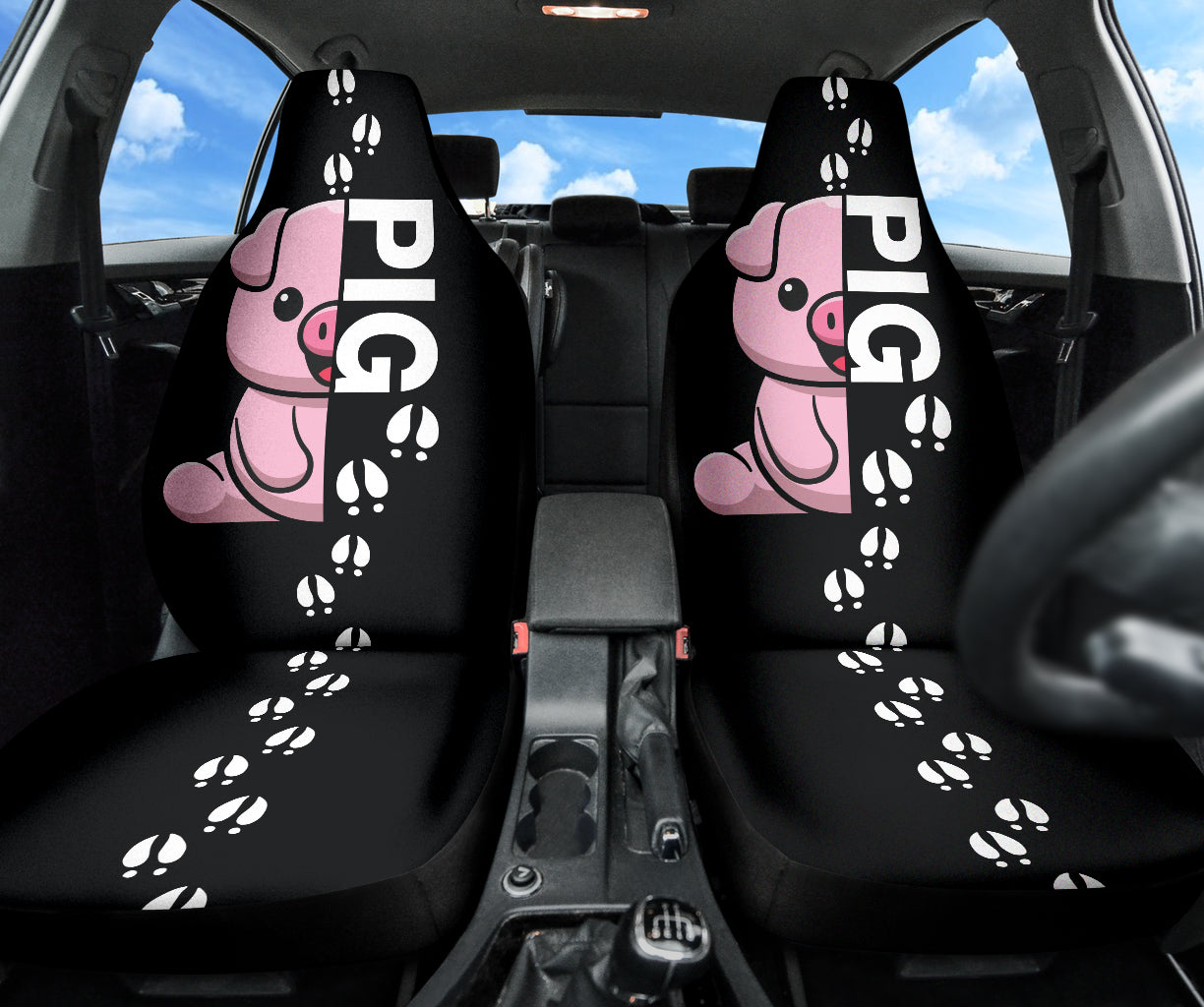 Adorable Pig Car Seat Covers for Couples - Waterproof & Non-Slip Universal Fit - Perfect for Valentine's Gifts, Date Nights & Road Trips