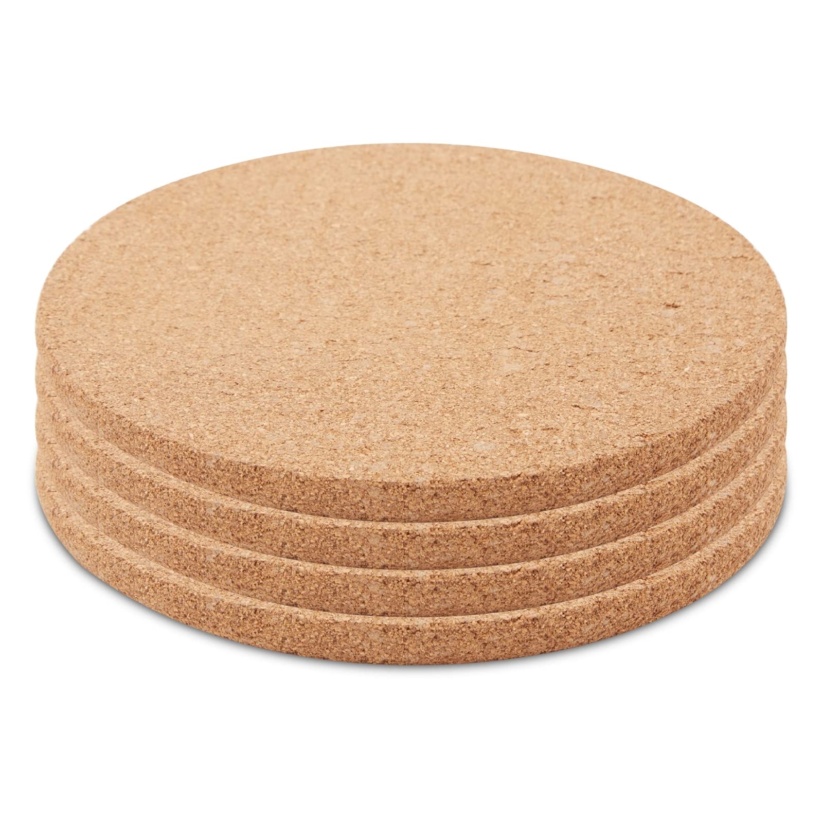 4 Pack Round Cork Trivets - 9 Inch Heat Resistant Hot Pads for Pots, Pans, Dishes & Countertops - Natural Corkboard Coasters for Kitchen, Dining Table & DIY Crafts - Perfect for Serving, Cooking & Home Decor