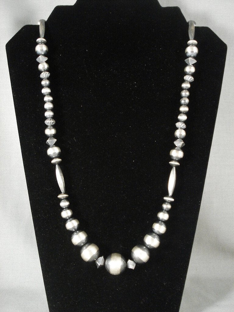 Authentic Vintage Navajo Native American Silver Tube Necklace - Handcrafted Sterling Silver Jewelry for Women, Perfect for Boho Fashion, Festivals & Cultural Events